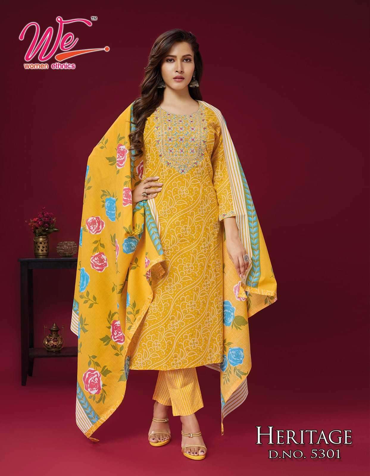 we women heritage series 5301-5306 Pure Cotton Print readymade suit 