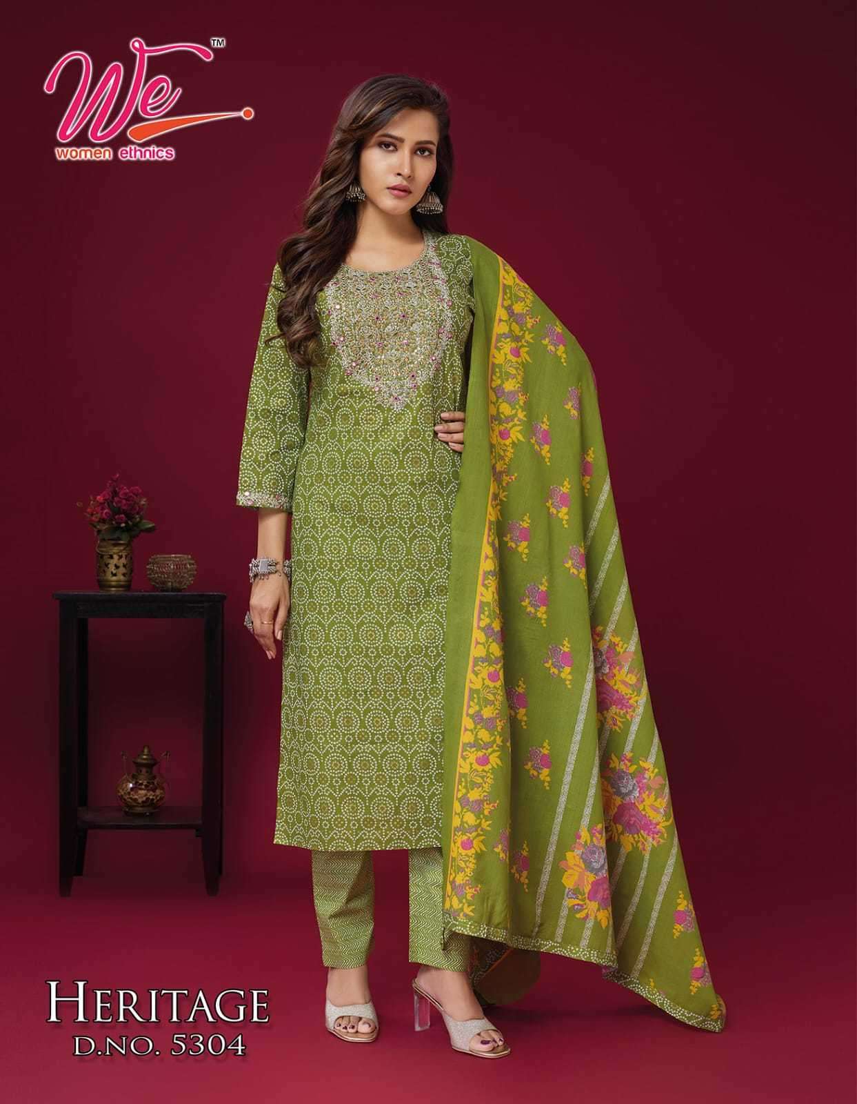 we women heritage series 5301-5306 Pure Cotton Print readymade suit 