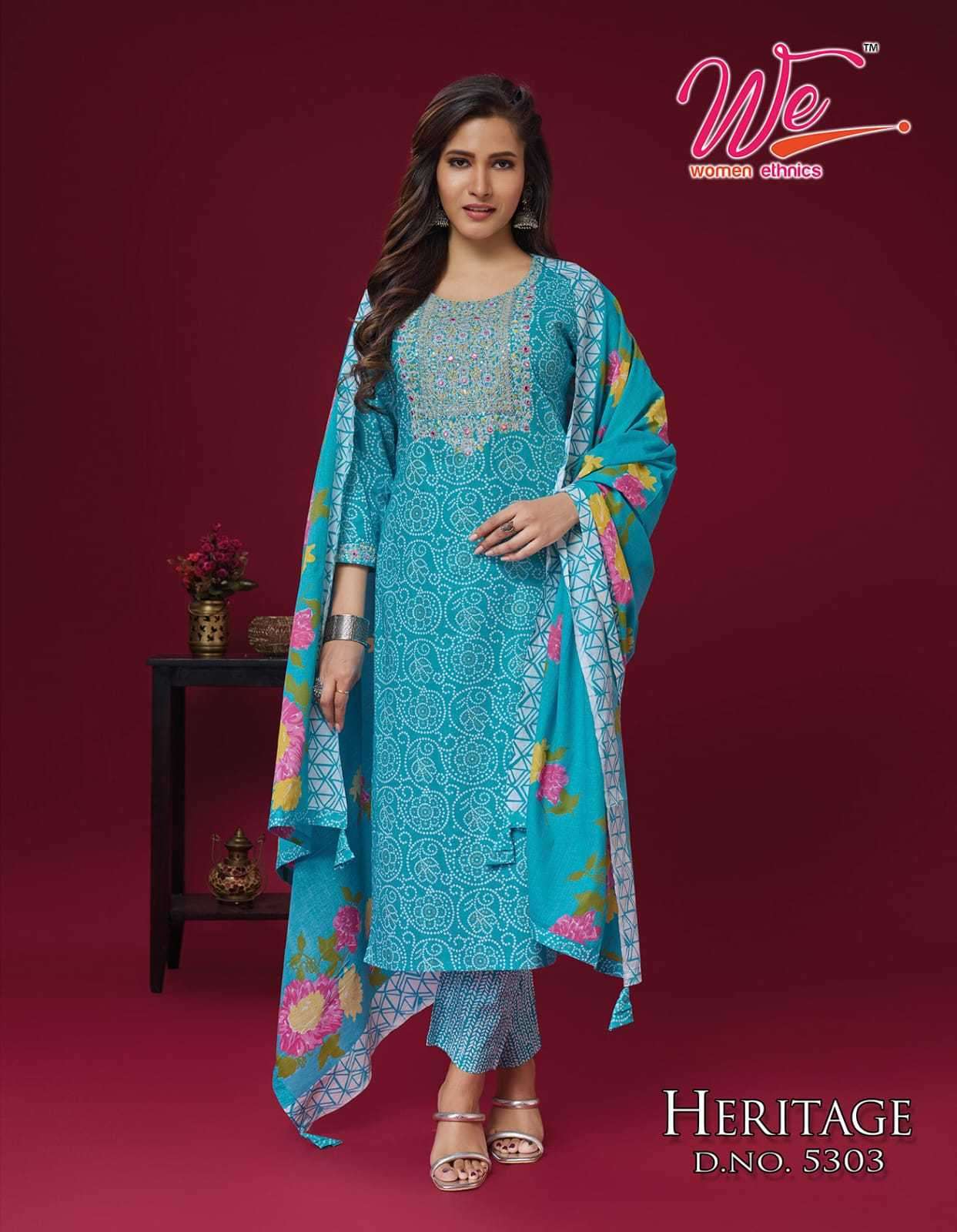we women heritage series 5301-5306 Pure Cotton Print readymade suit 