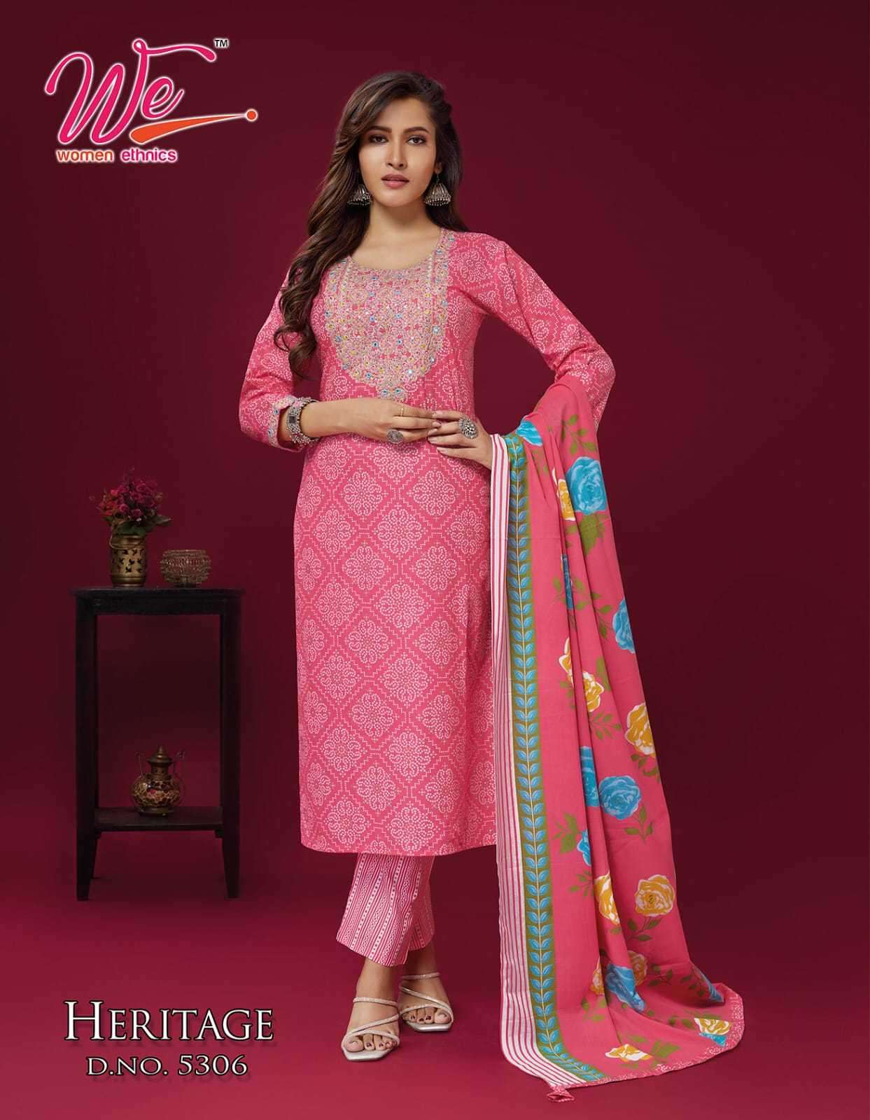 we women heritage series 5301-5306 Pure Cotton Print readymade suit 