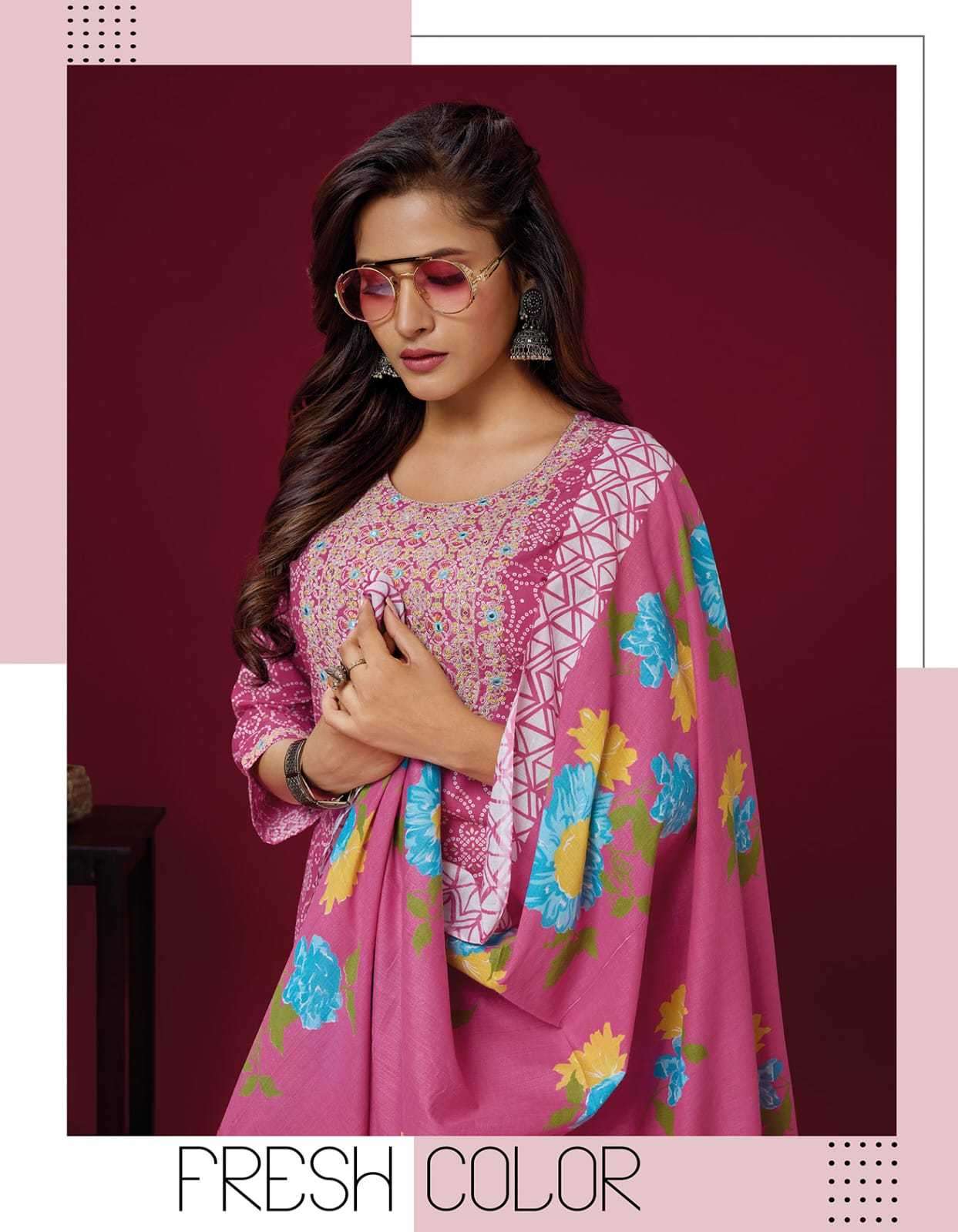we women heritage series 5301-5306 Pure Cotton Print readymade suit 