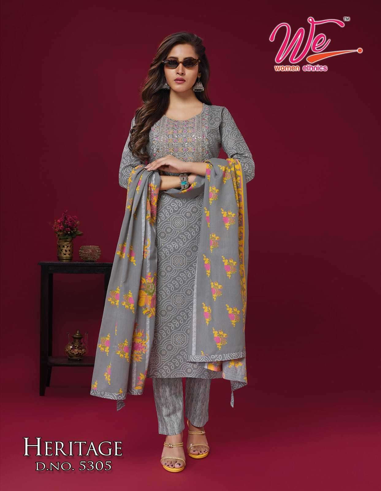 we women heritage series 5301-5306 Pure Cotton Print readymade suit 