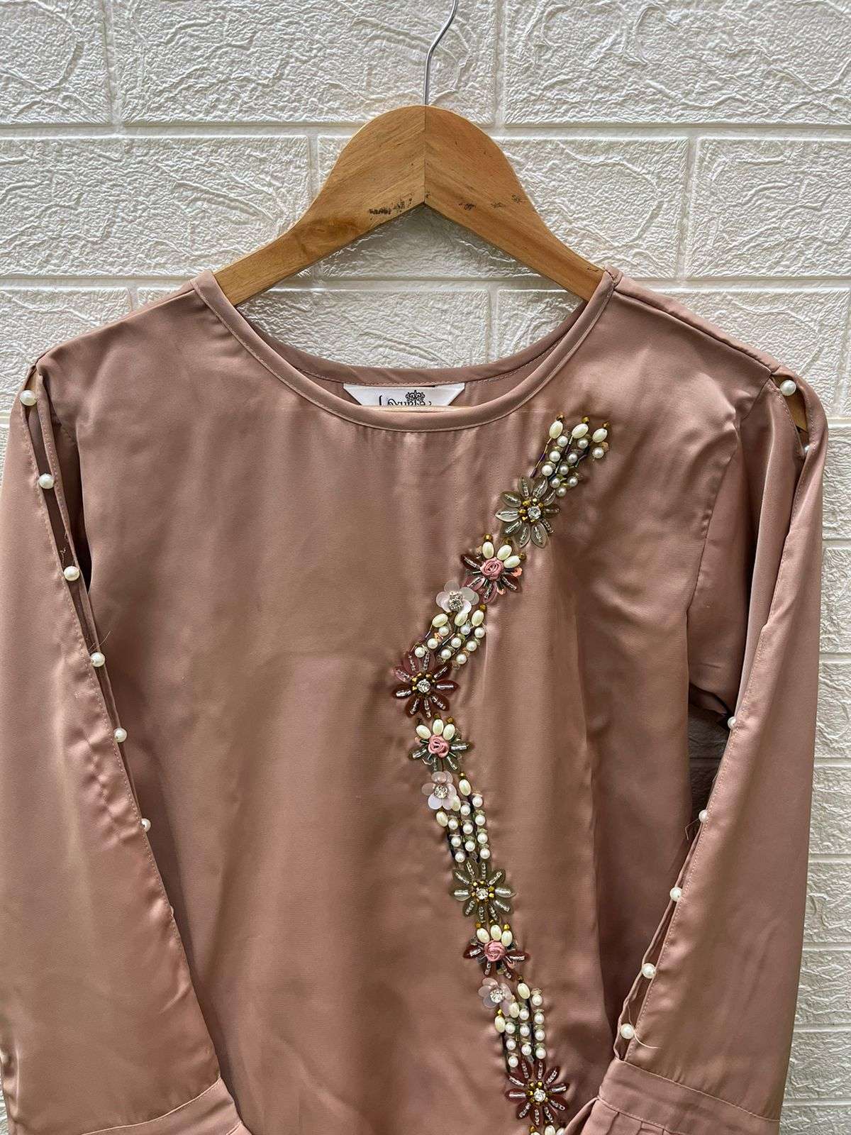 laxuria trendz 1405 BSY Satin Designer Tunic with Gorgeous Handwork