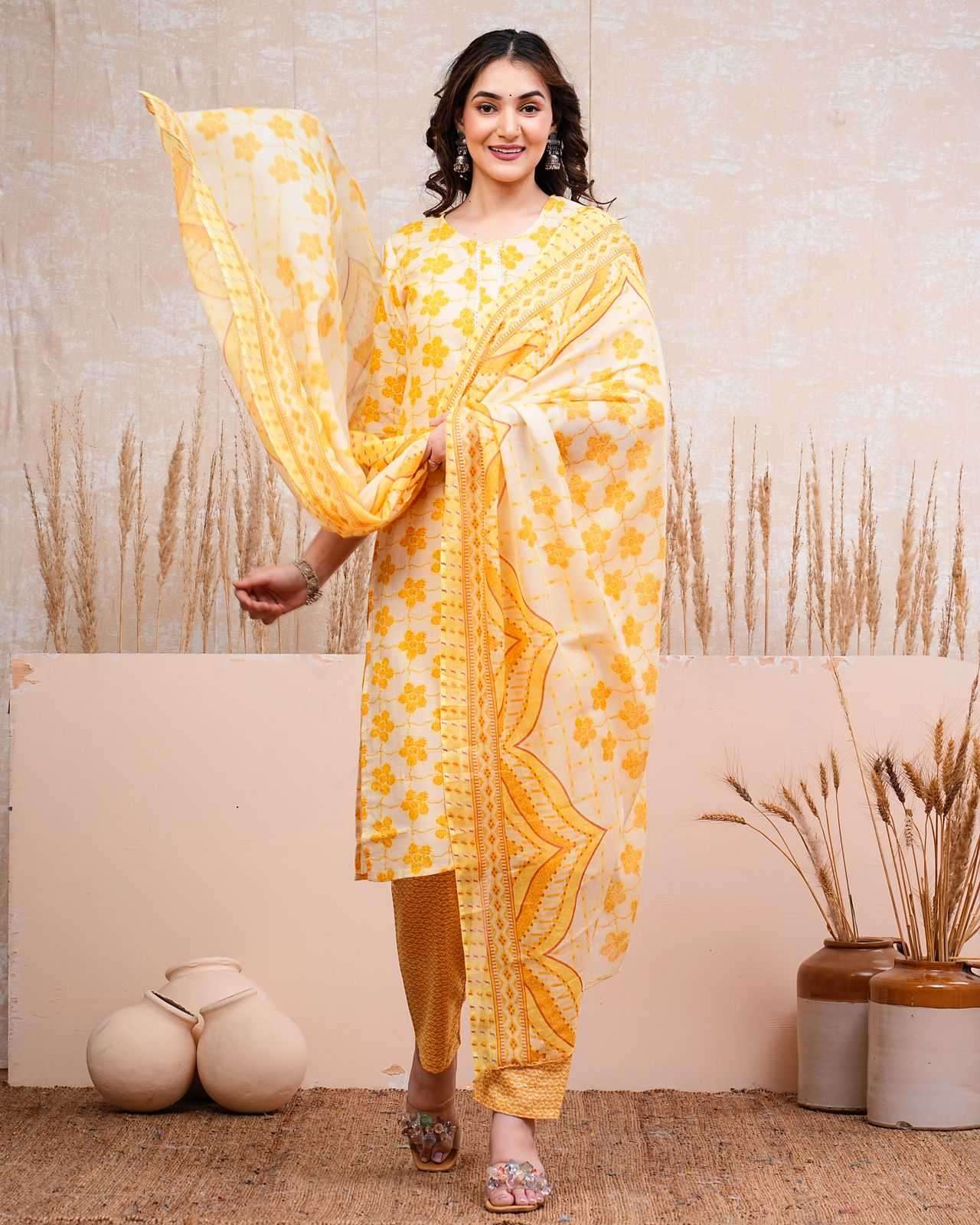pr heritage cotton 3pc full stitch daily wear salwar kameez combo set 