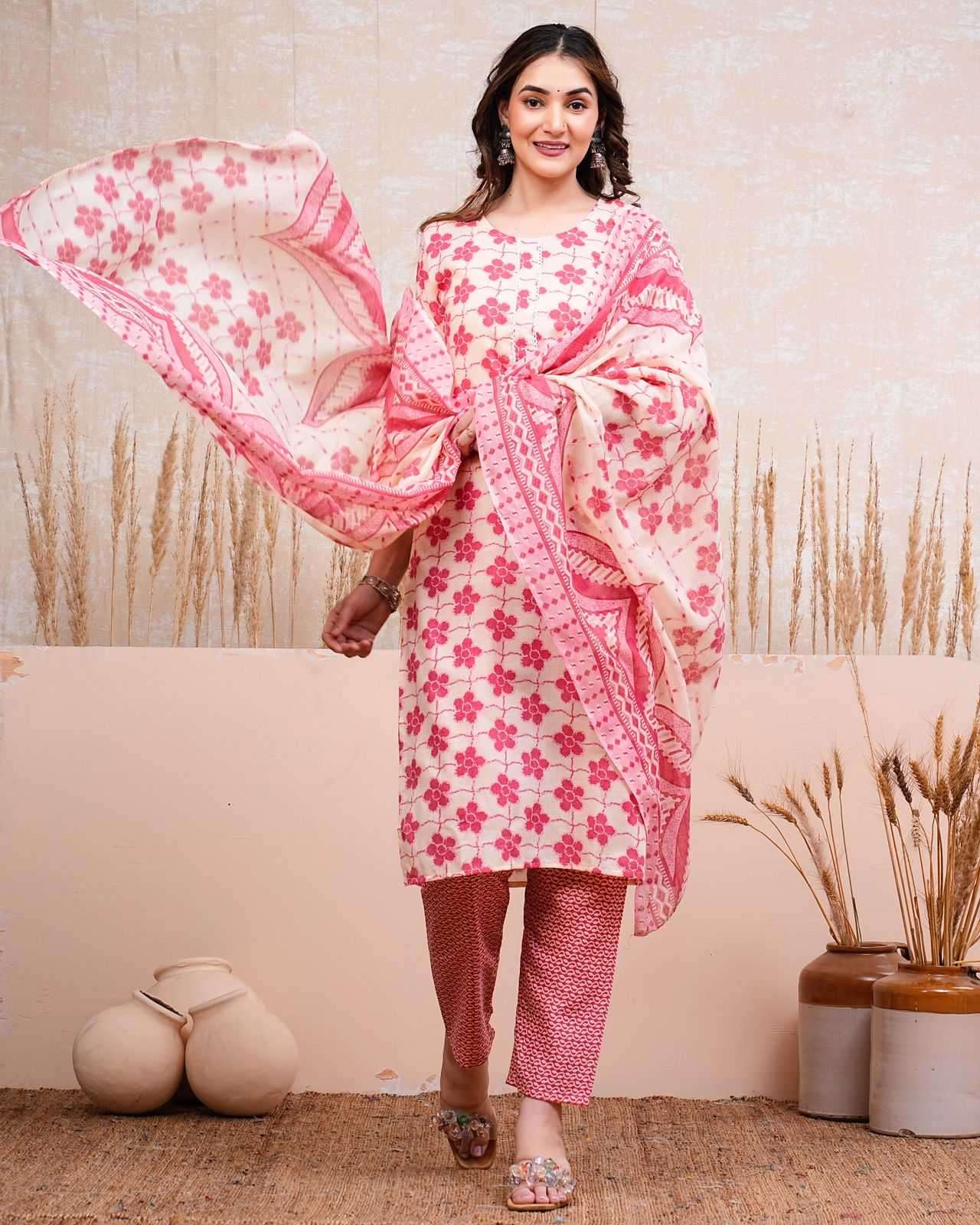 pr heritage cotton 3pc full stitch daily wear salwar kameez combo set 