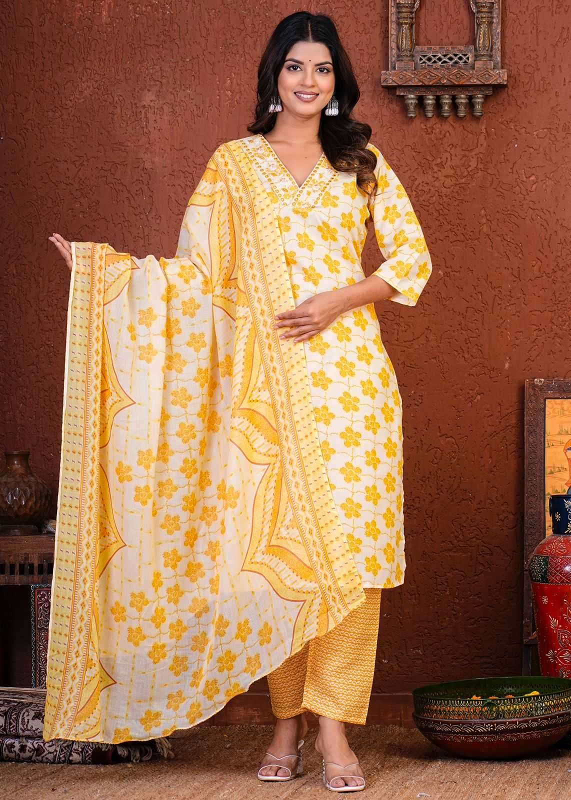 pr heritage cotton 3ps combo set readymade suit