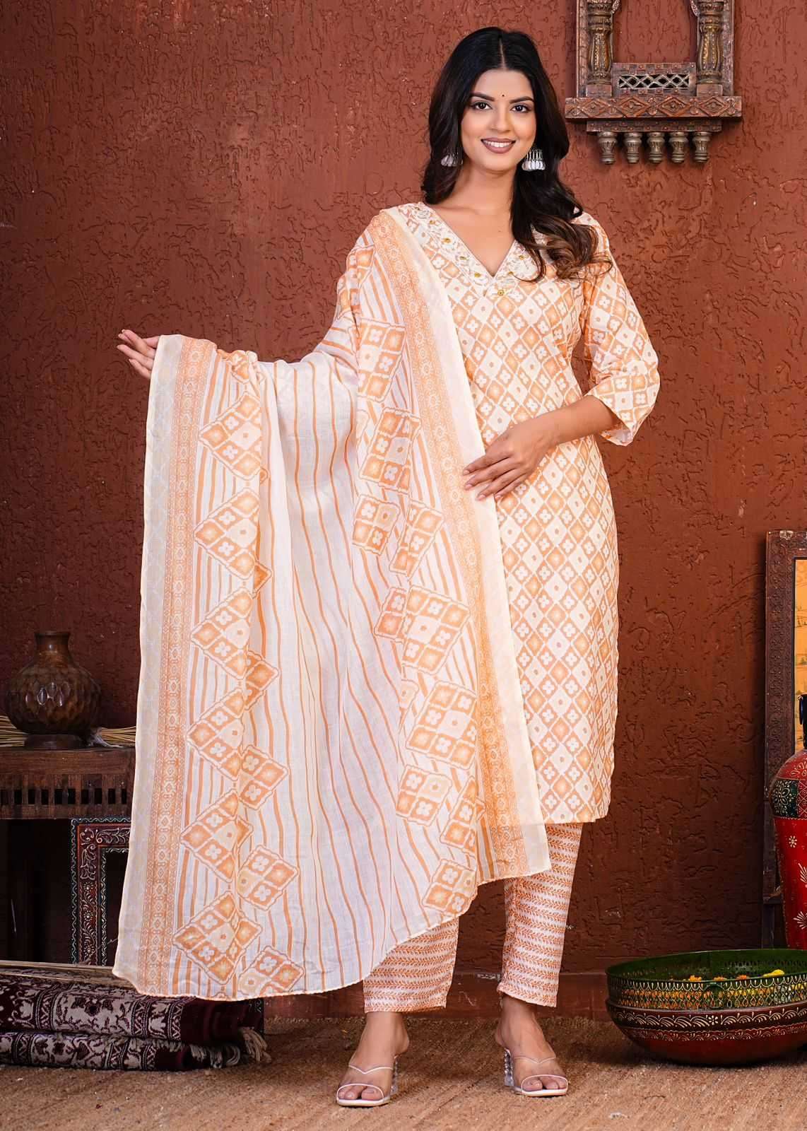pr heritage cotton 3ps combo set readymade suit