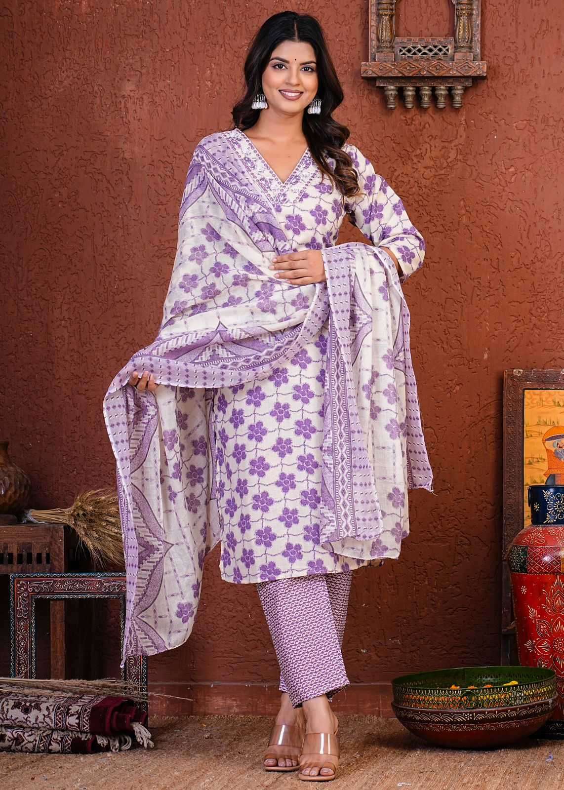 pr heritage cotton 3ps combo set readymade suit