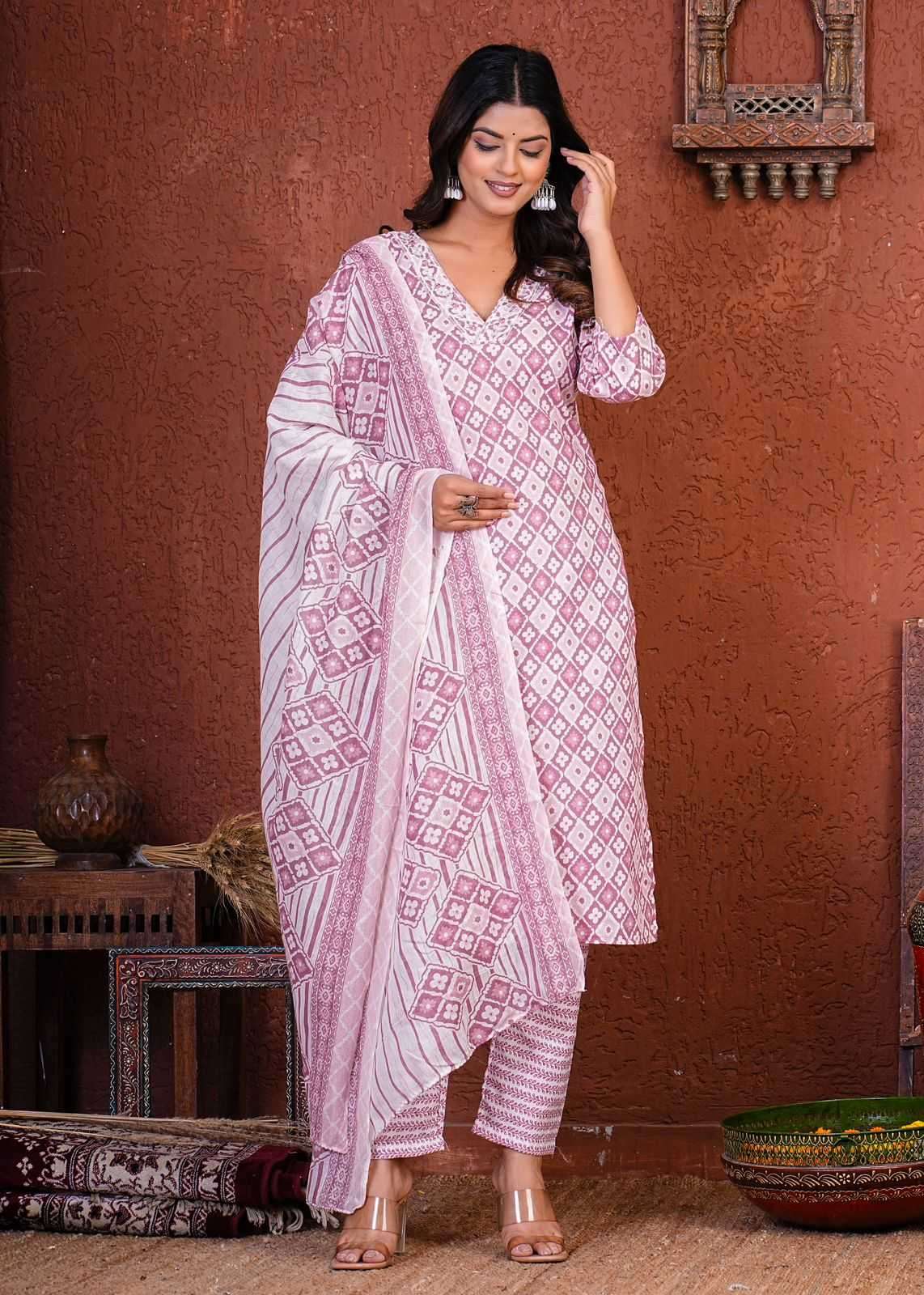pr heritage cotton 3ps combo set readymade suit