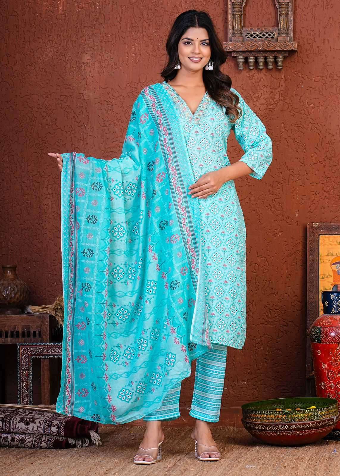 pr heritage cotton 3ps combo set readymade suit