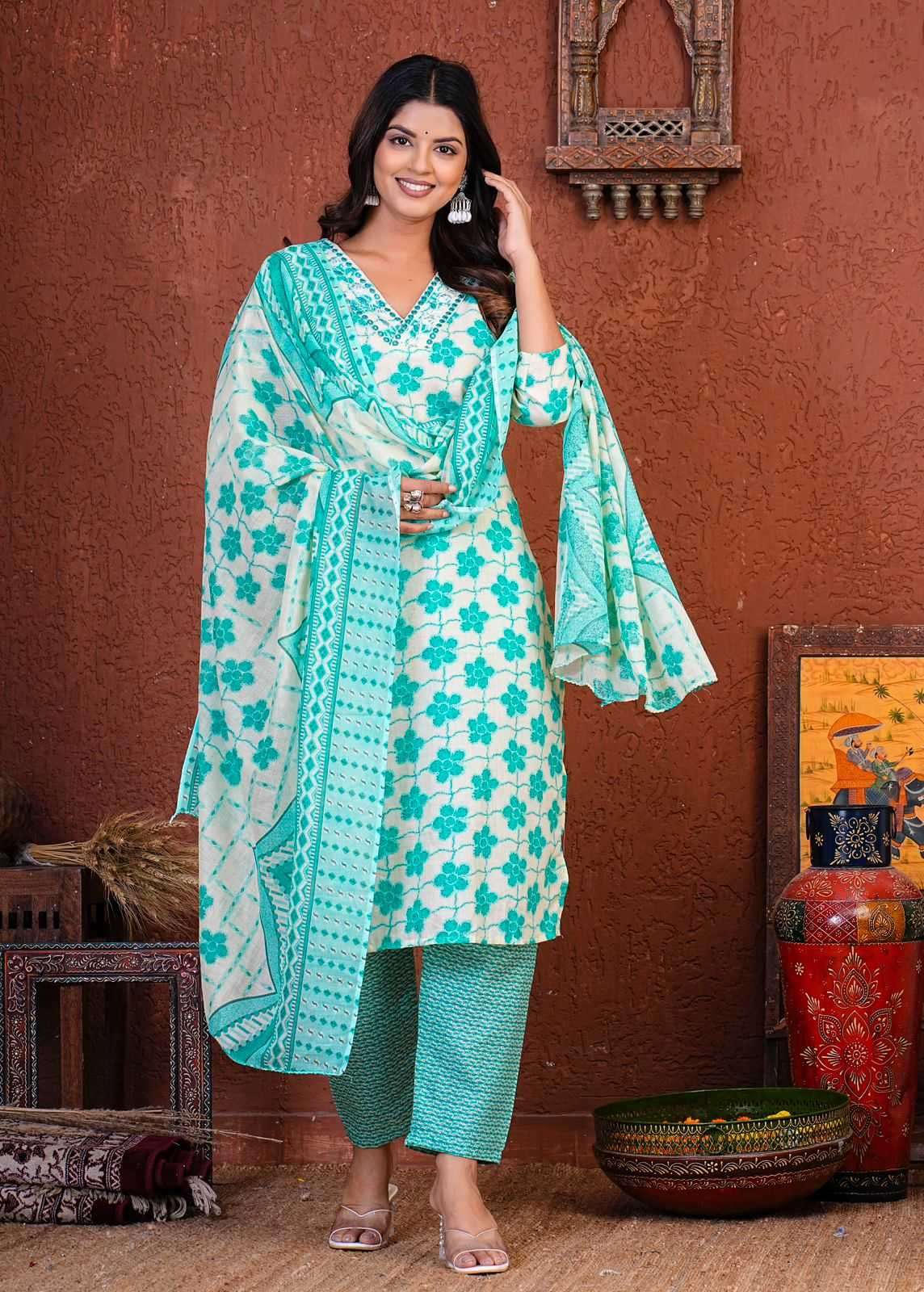 pr heritage cotton 3ps combo set readymade suit