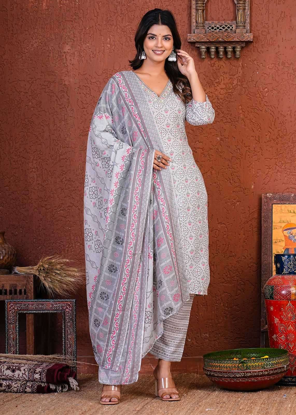 pr heritage cotton 3ps combo set readymade suit