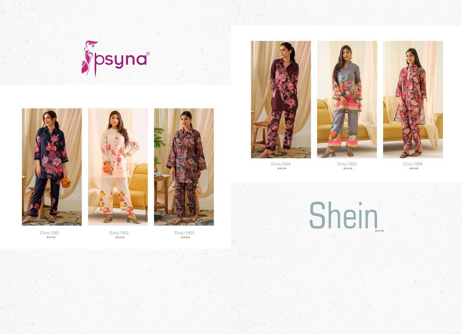 psyna shein vol 2 series 1001-1006 Poly Linen Cords sets