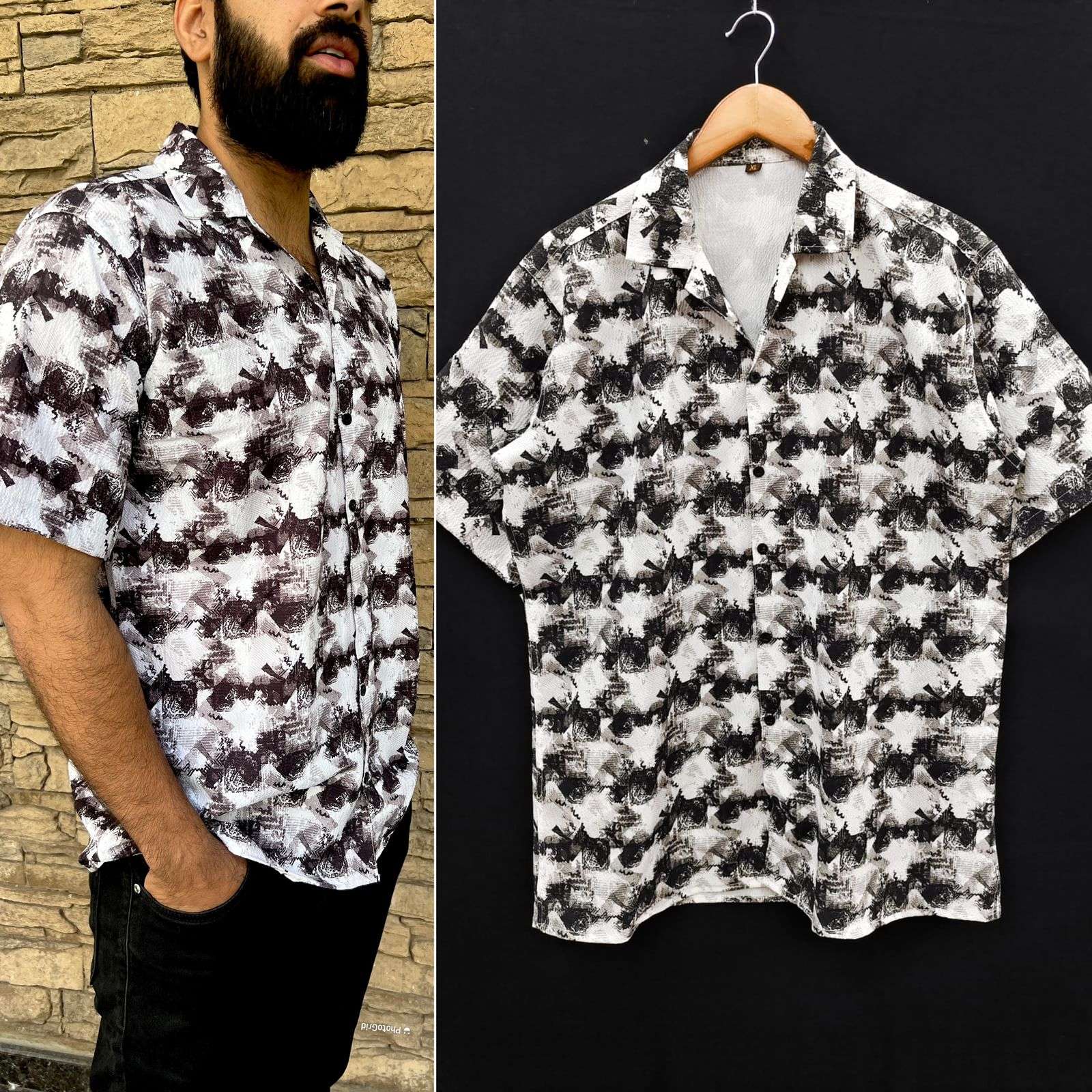 Pushpa Raj Pop-Corn textured Print look Printed Shirt