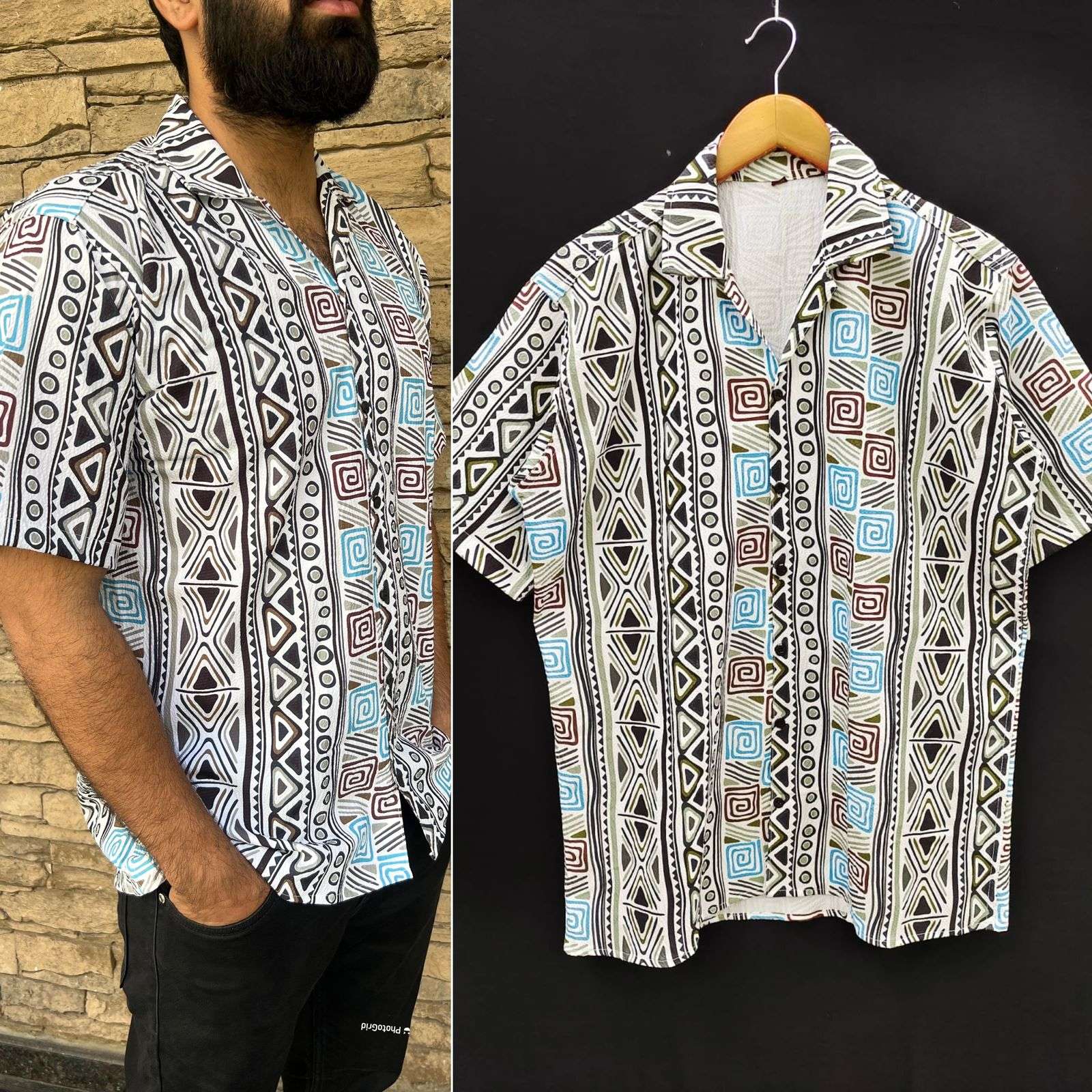 Pushpa Raj Pop-Corn textured Print look Printed Shirt