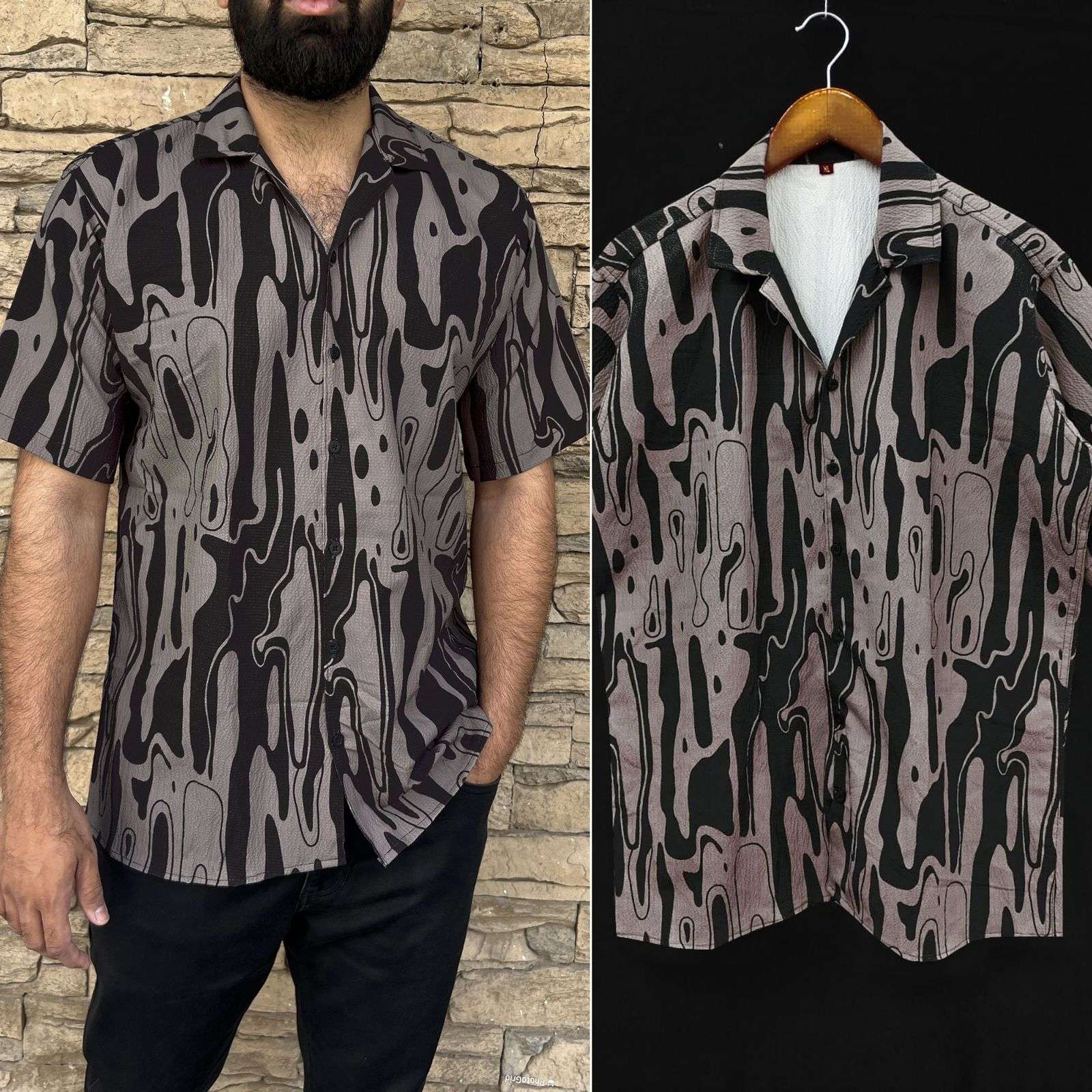 Pushpa Raj Pop-Corn textured Print look Printed Shirt