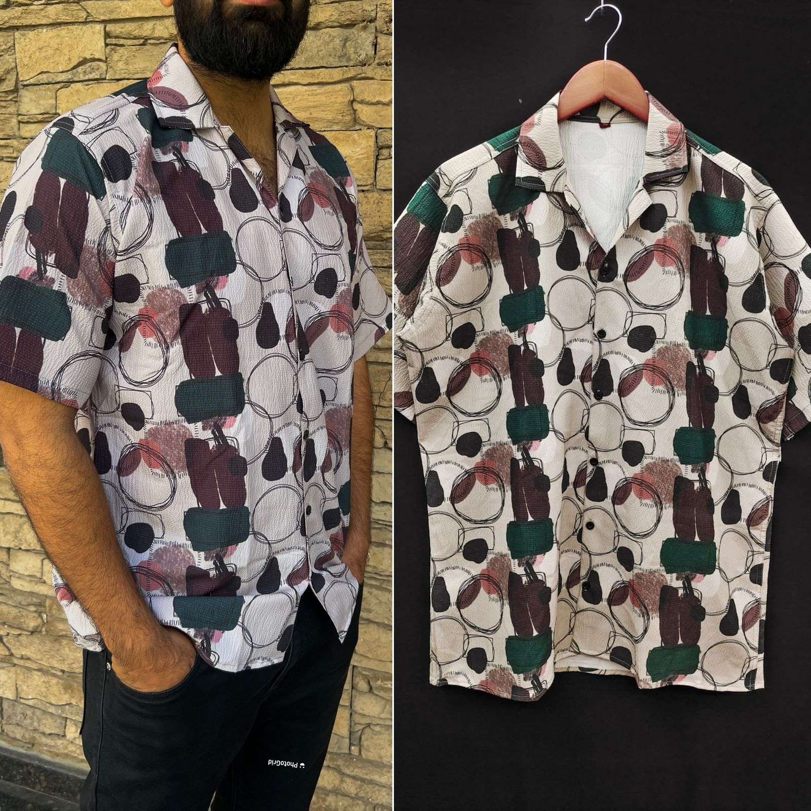 Pushpa Raj Pop-Corn textured Print look Printed Shirt