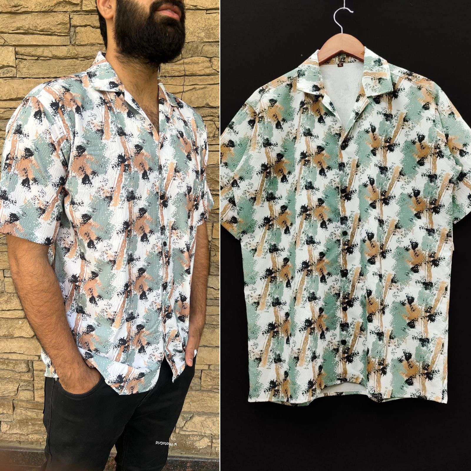 Pushpa Raj Pop-Corn textured Print look Printed Shirt