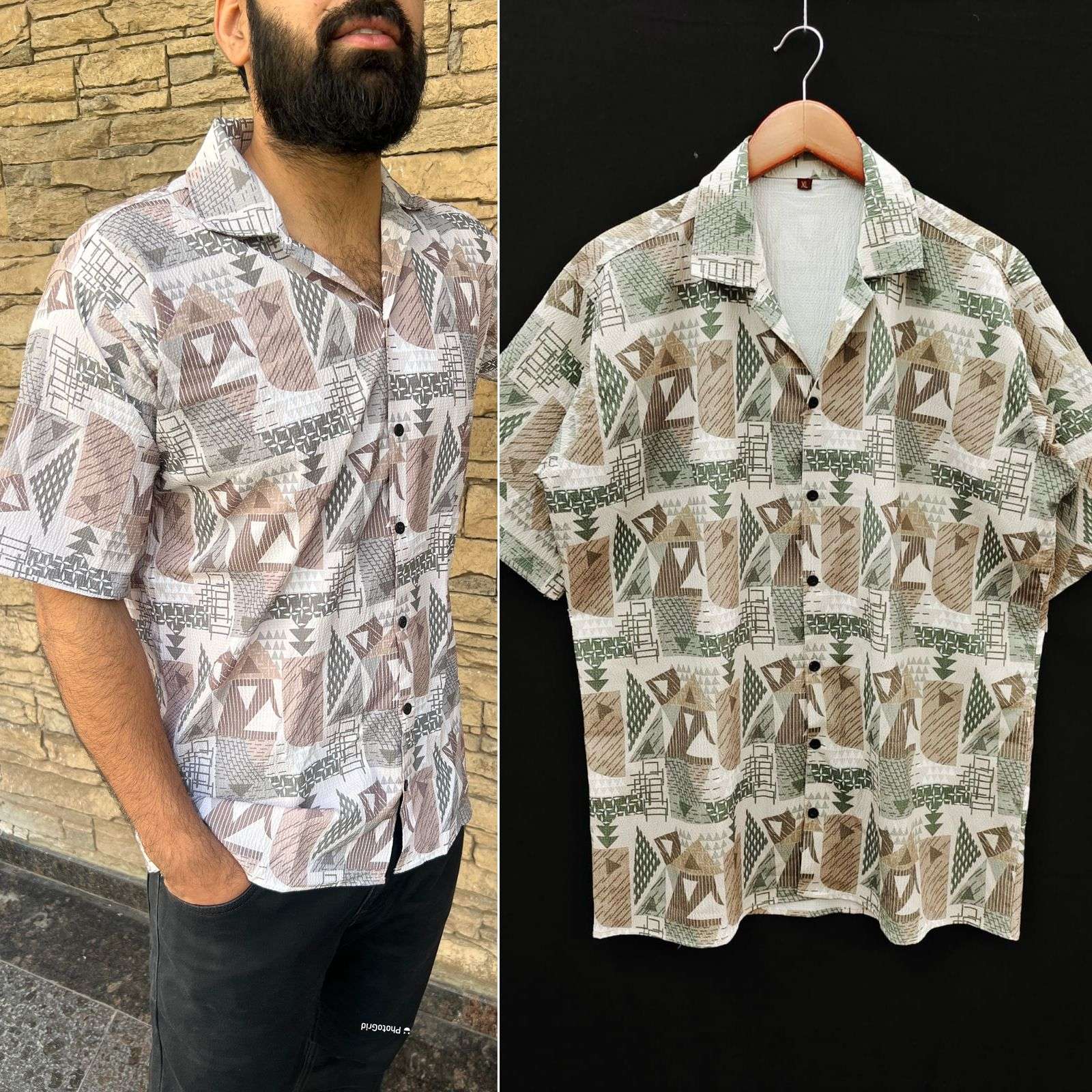 Pushpa Raj Pop-Corn textured Print look Printed Shirt
