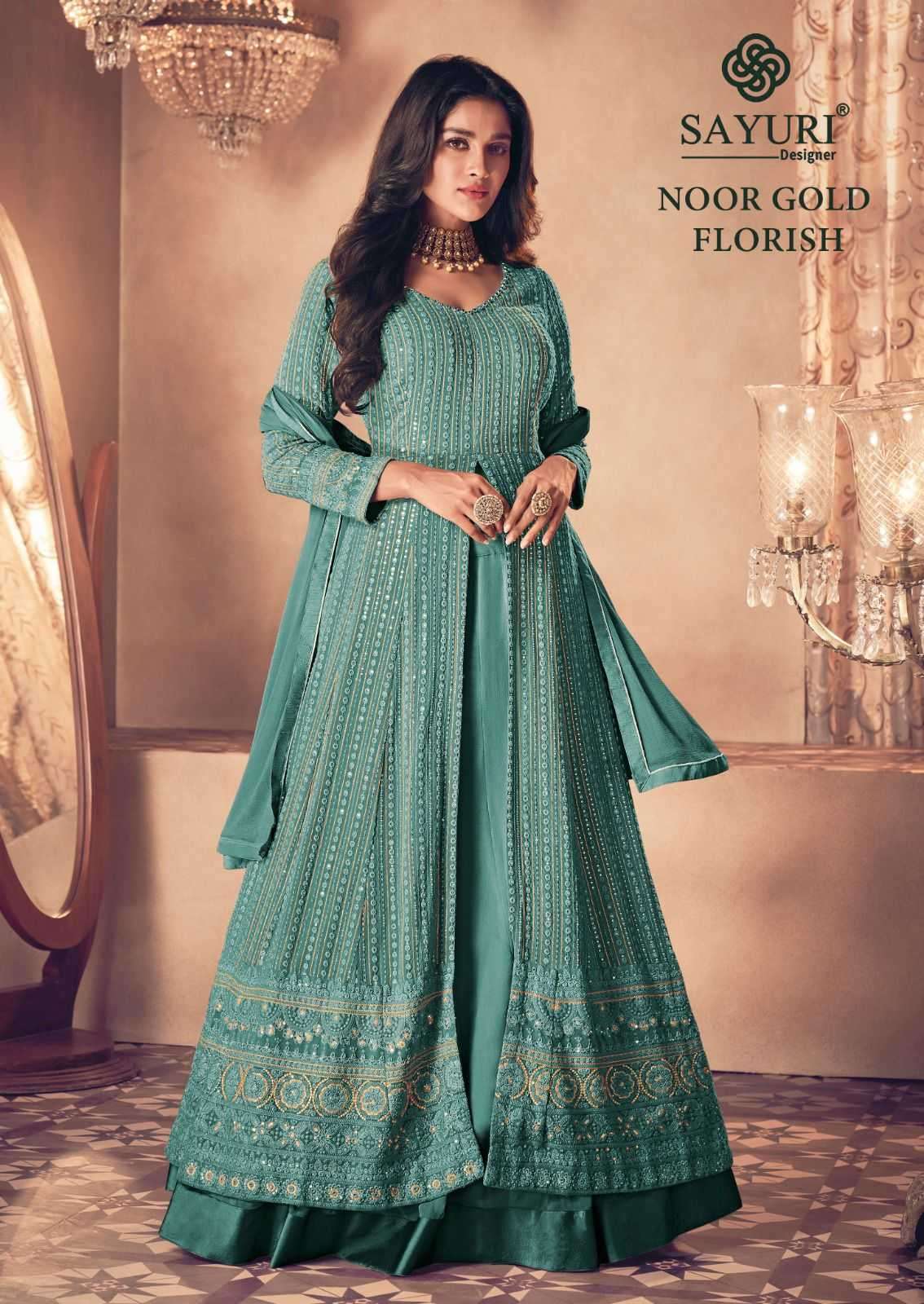 sayuri noor gold florish series 122 real georgette suit