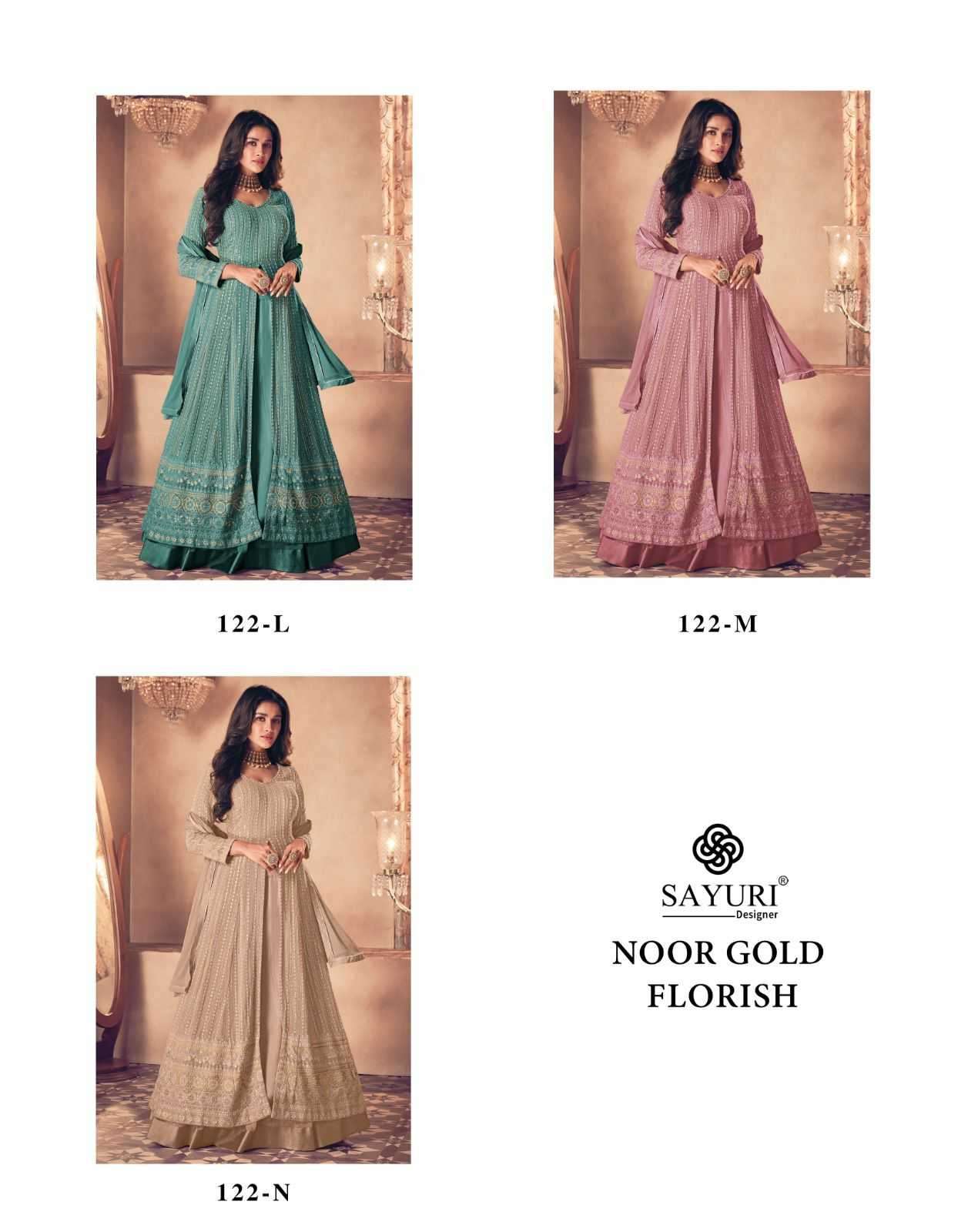 sayuri noor gold florish series 122 real georgette suit