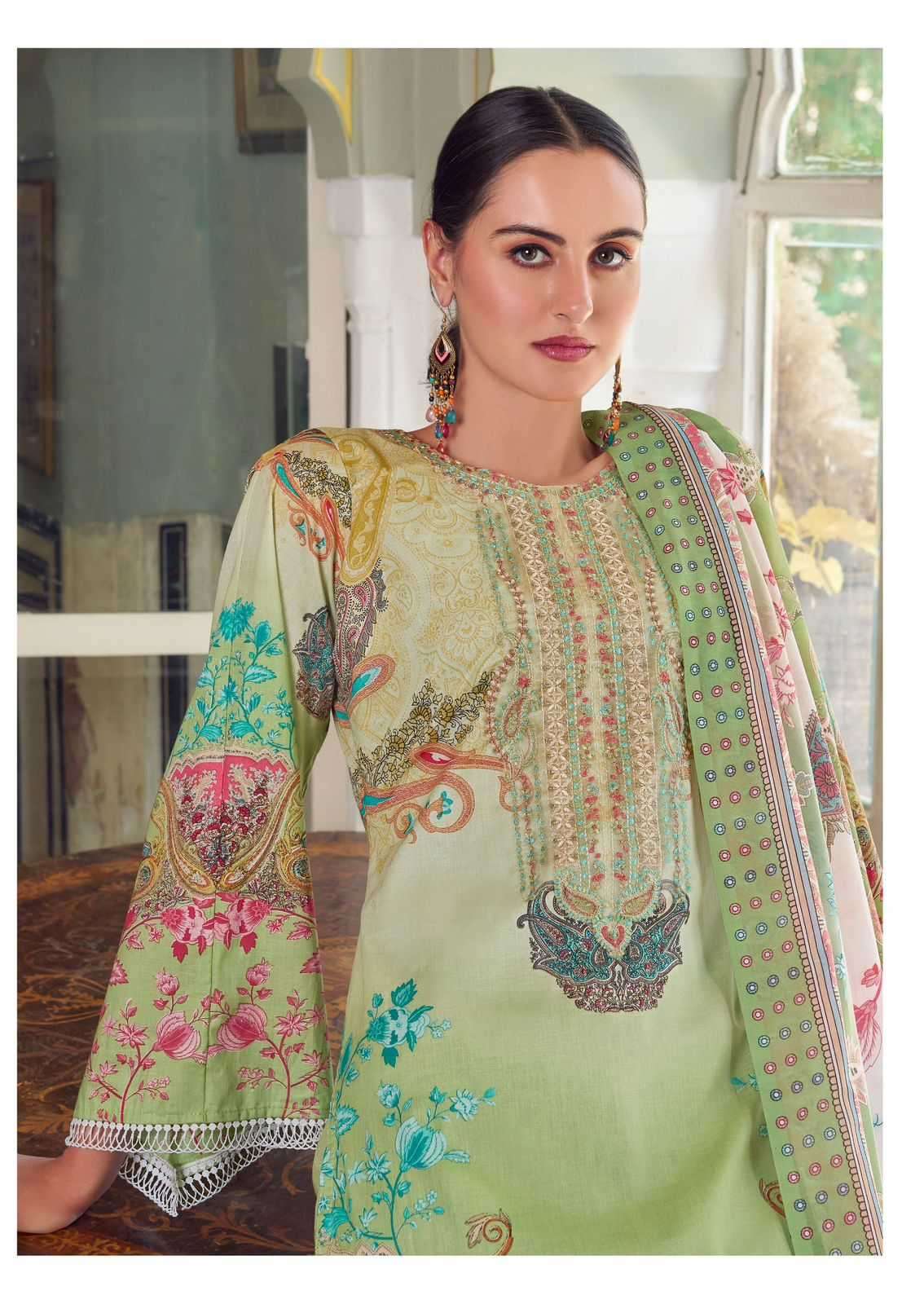 the hermitage meraki series 1001-1006 Pure Lawn 60*60 Karachi prints suit