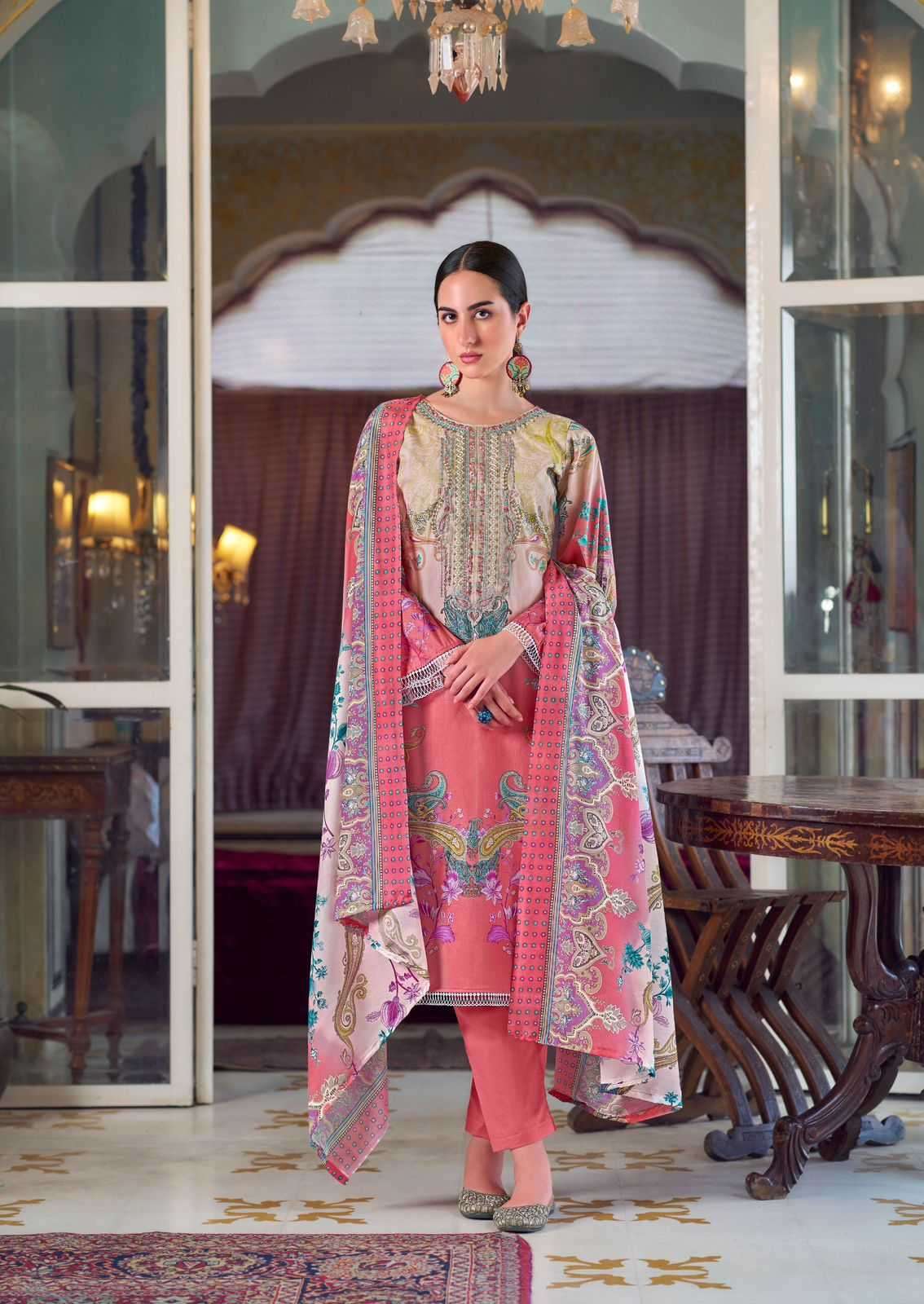 the hermitage meraki series 1001-1006 Pure Lawn 60*60 Karachi prints suit