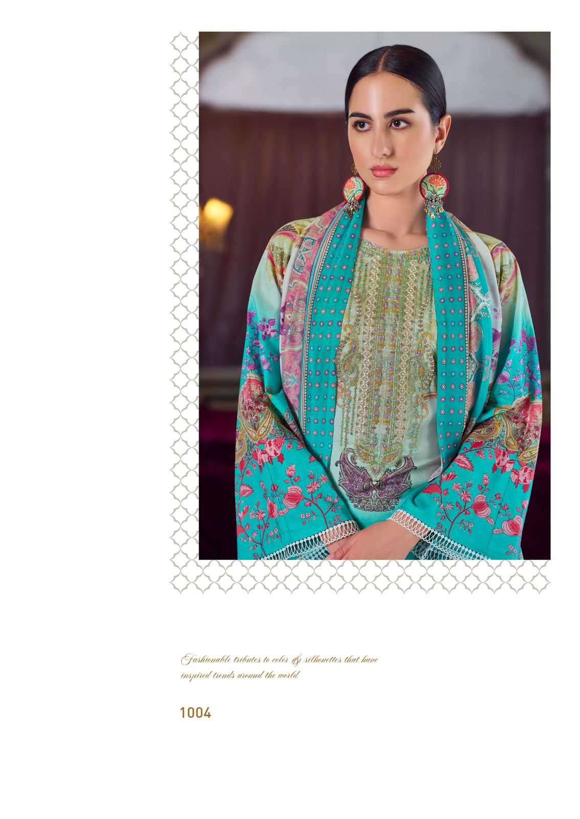 the hermitage meraki series 1001-1006 Pure Lawn 60*60 Karachi prints suit