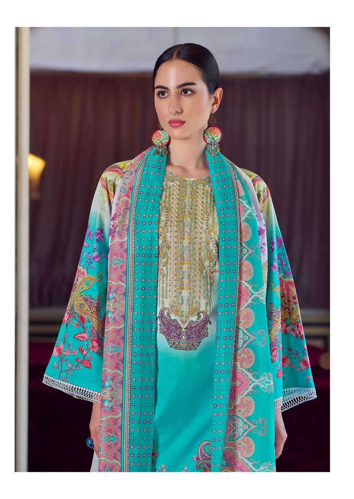 the hermitage meraki series 1001-1006 Pure Lawn 60*60 Karachi prints suit
