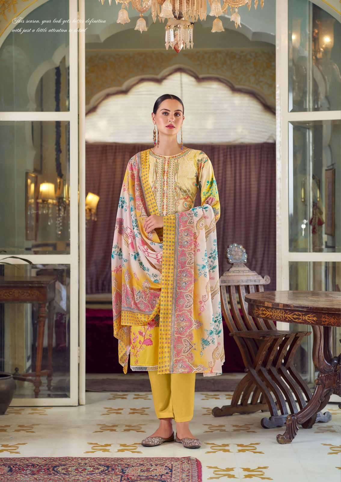 the hermitage meraki series 1001-1006 Pure Lawn 60*60 Karachi prints suit