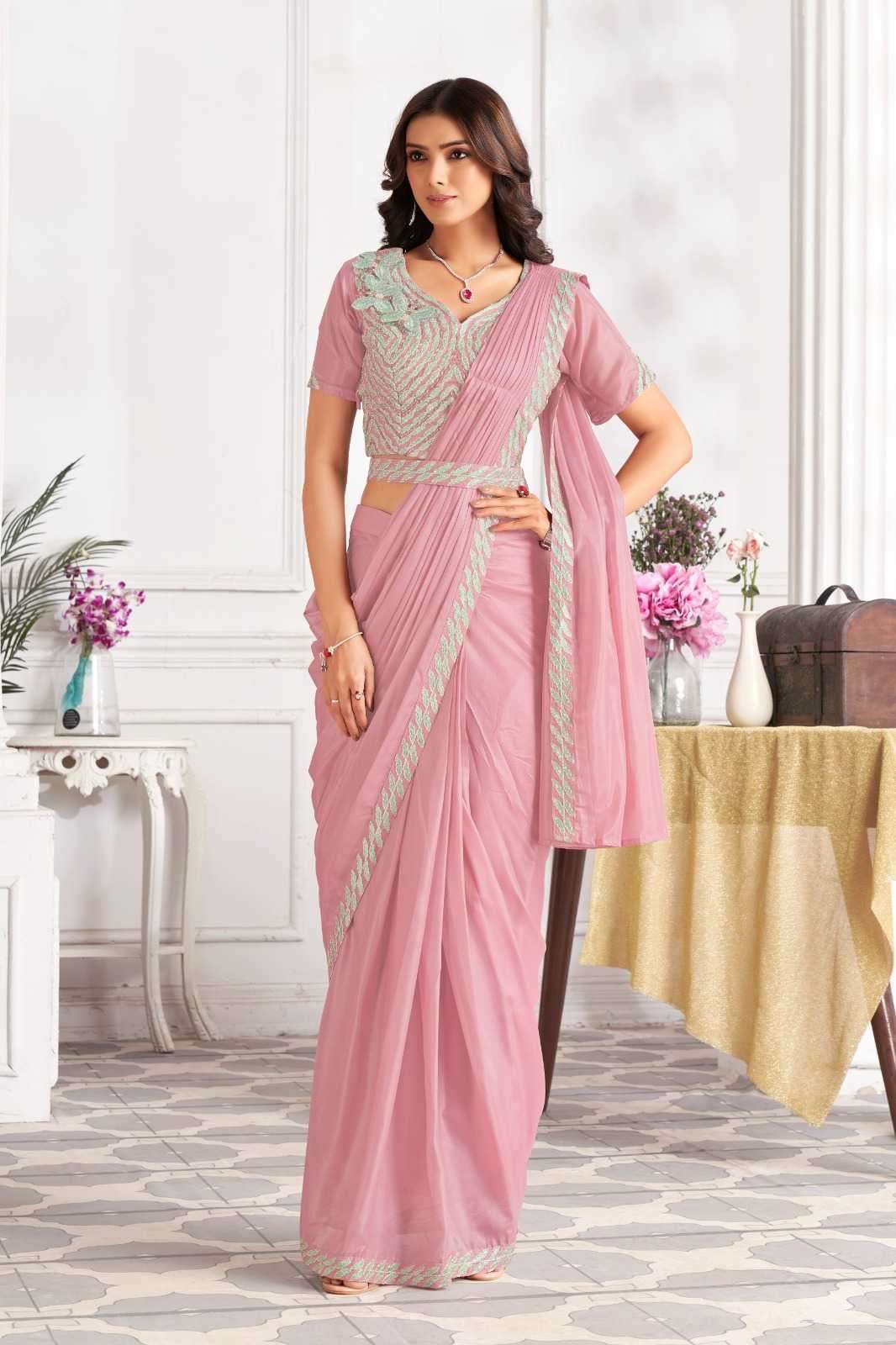 jivora minutes series 2801-2833 Shimmer Jorjets with embroidery work saree