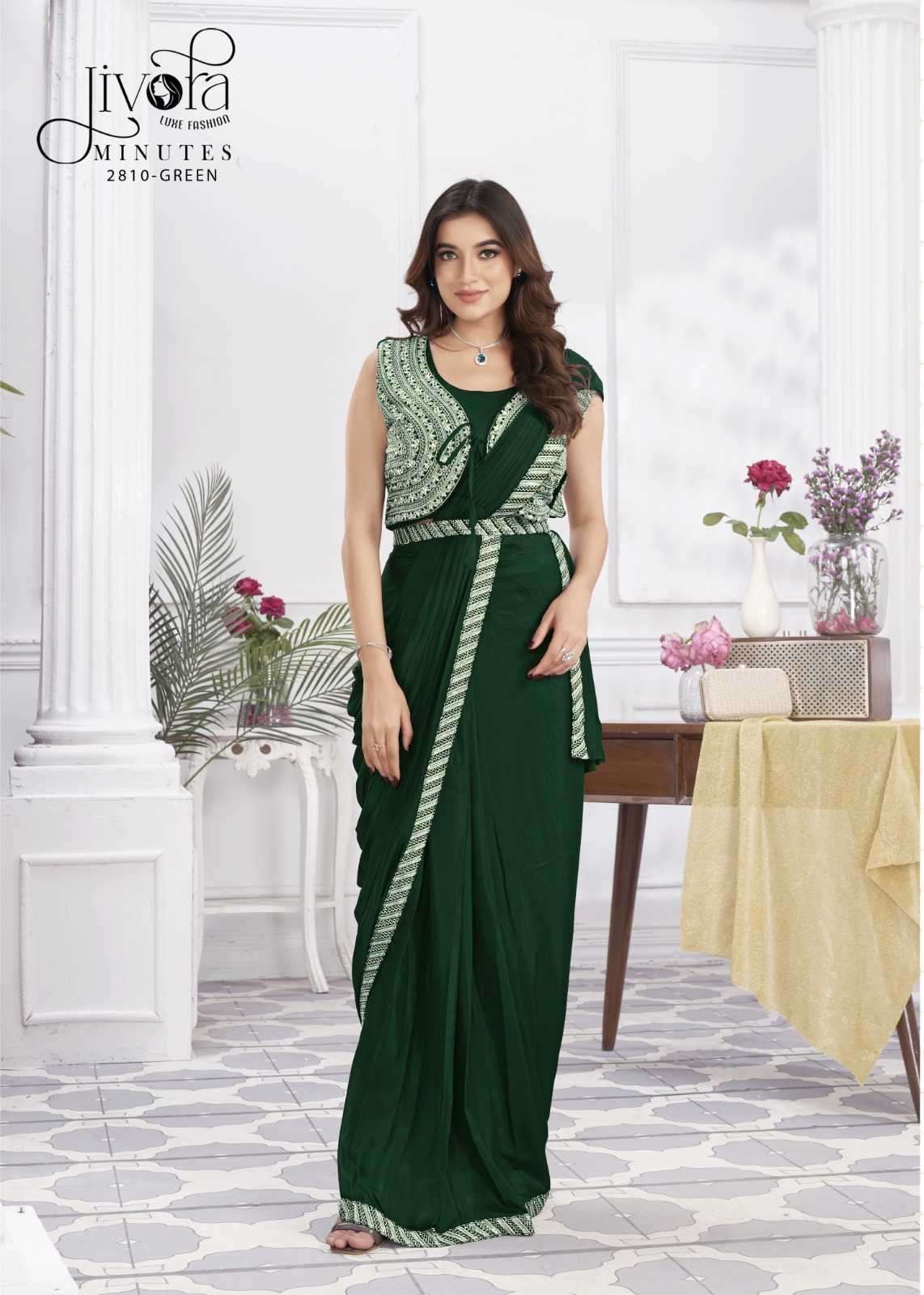 jivora minutes series 2801-2833 Shimmer Jorjets with embroidery work saree
