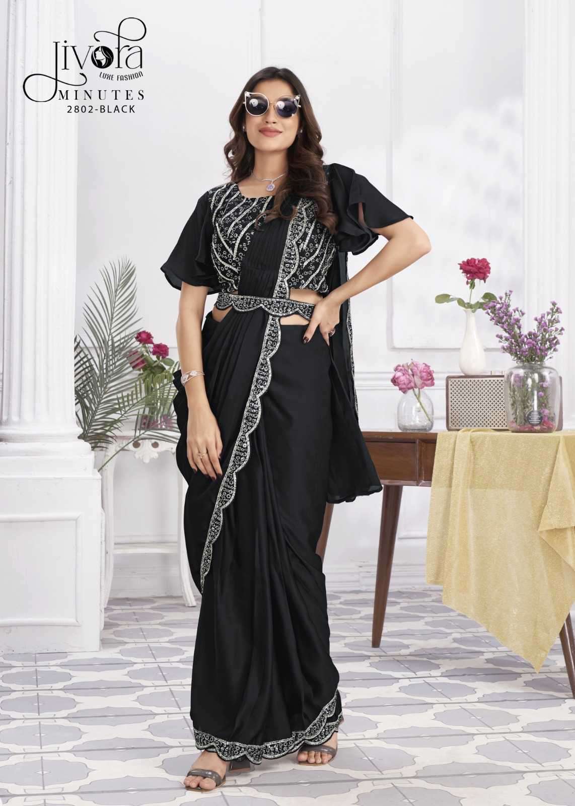 jivora minutes series 2801-2833 Shimmer Jorjets with embroidery work saree