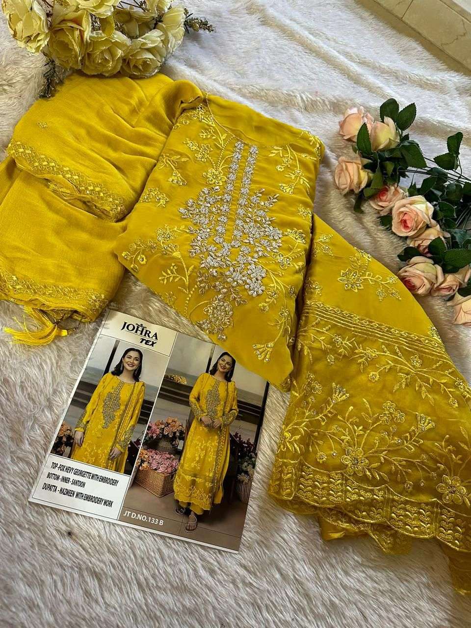 JOHRA TEX JT-133 SUPER HIT COLORS designer FOX GEORGETTE suit