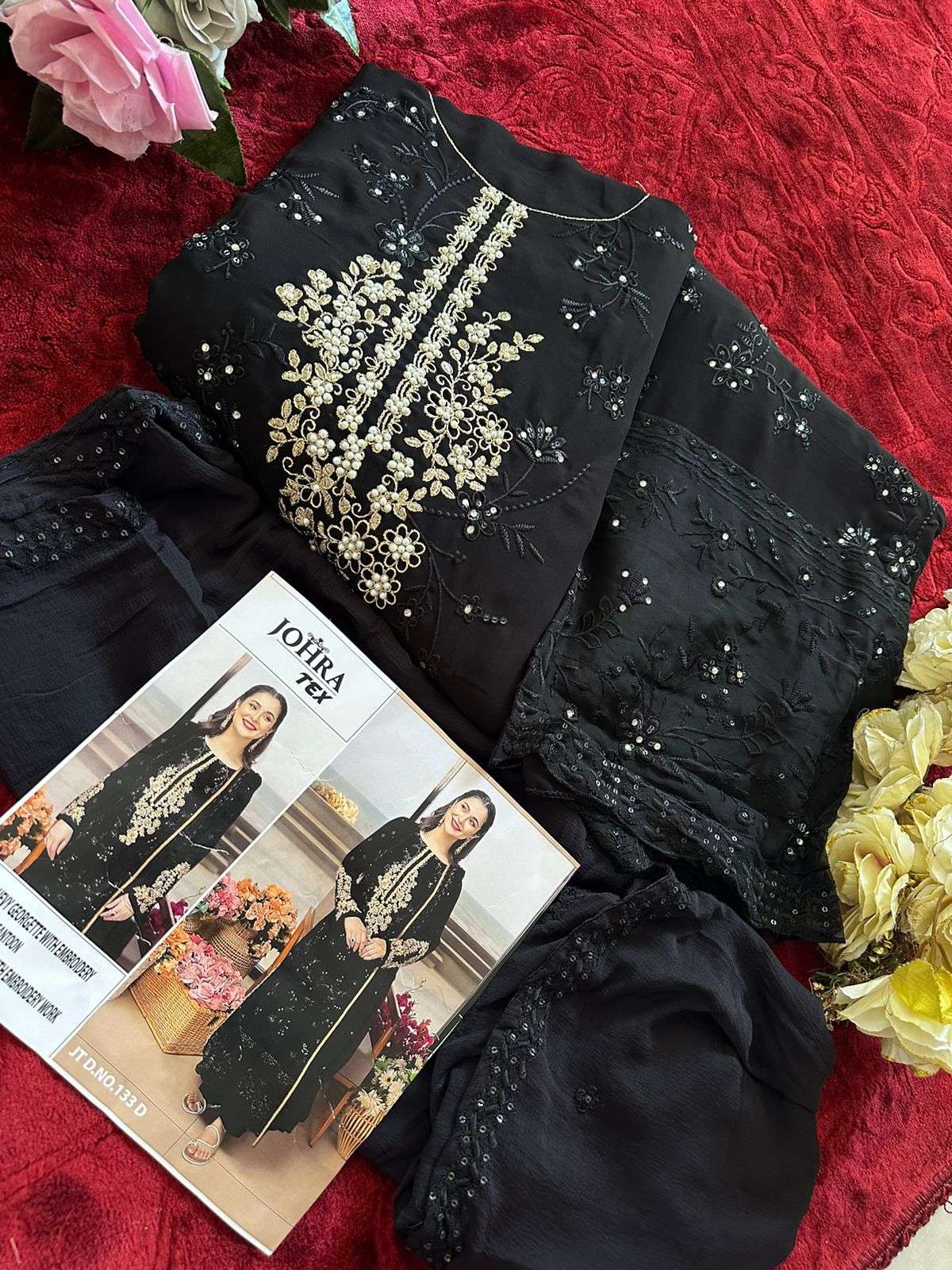 JOHRA TEX JT-133 SUPER HIT COLORS designer FOX GEORGETTE suit