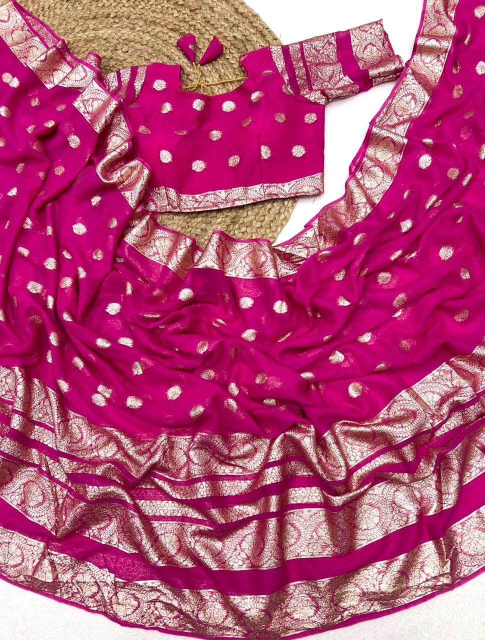 New Cataloge Launch Pure Viscose Georgette Saree