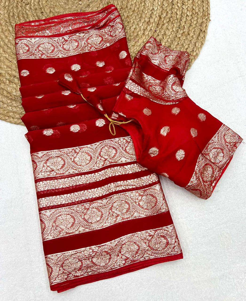 New Cataloge Launch Pure Viscose Georgette Saree