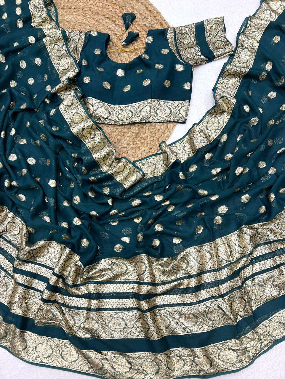 New Cataloge Launch Pure Viscose Georgette Saree