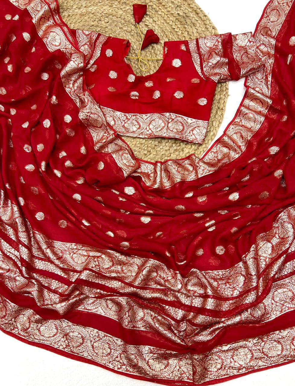 New Cataloge Launch Pure Viscose Georgette Saree