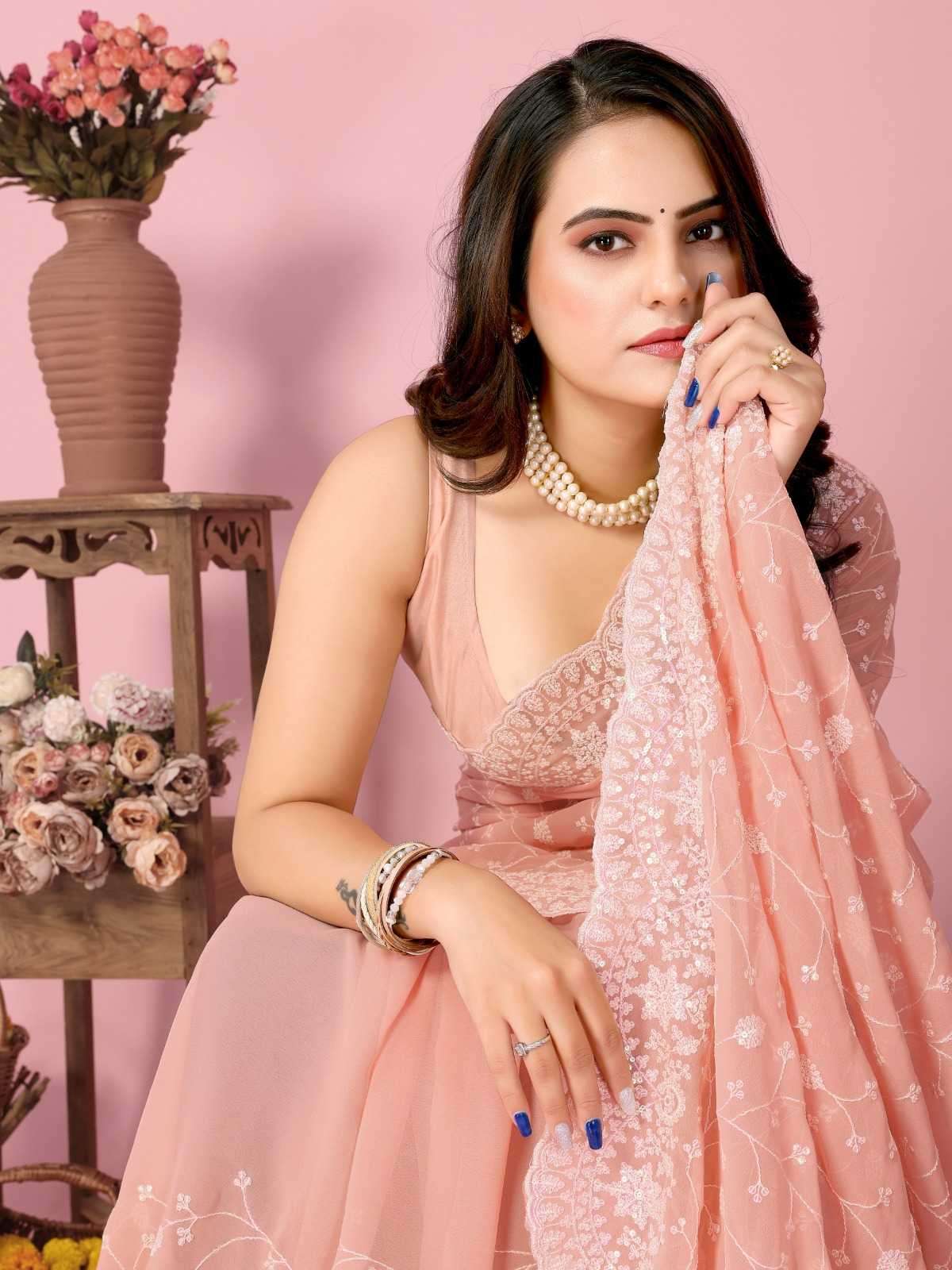 pr kilory new launch attractive design georgette saree exports