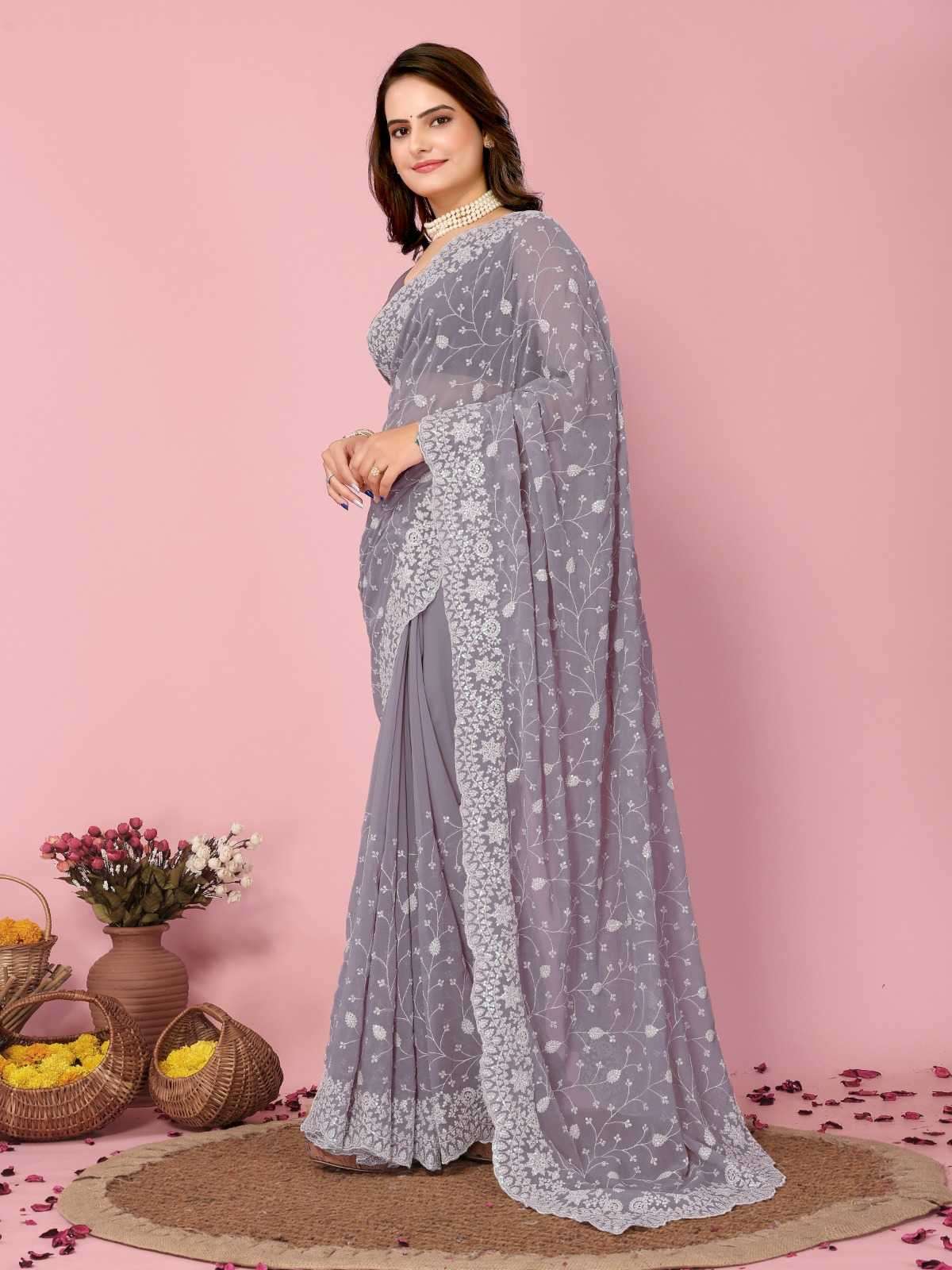 pr kilory new launch attractive design georgette saree exports