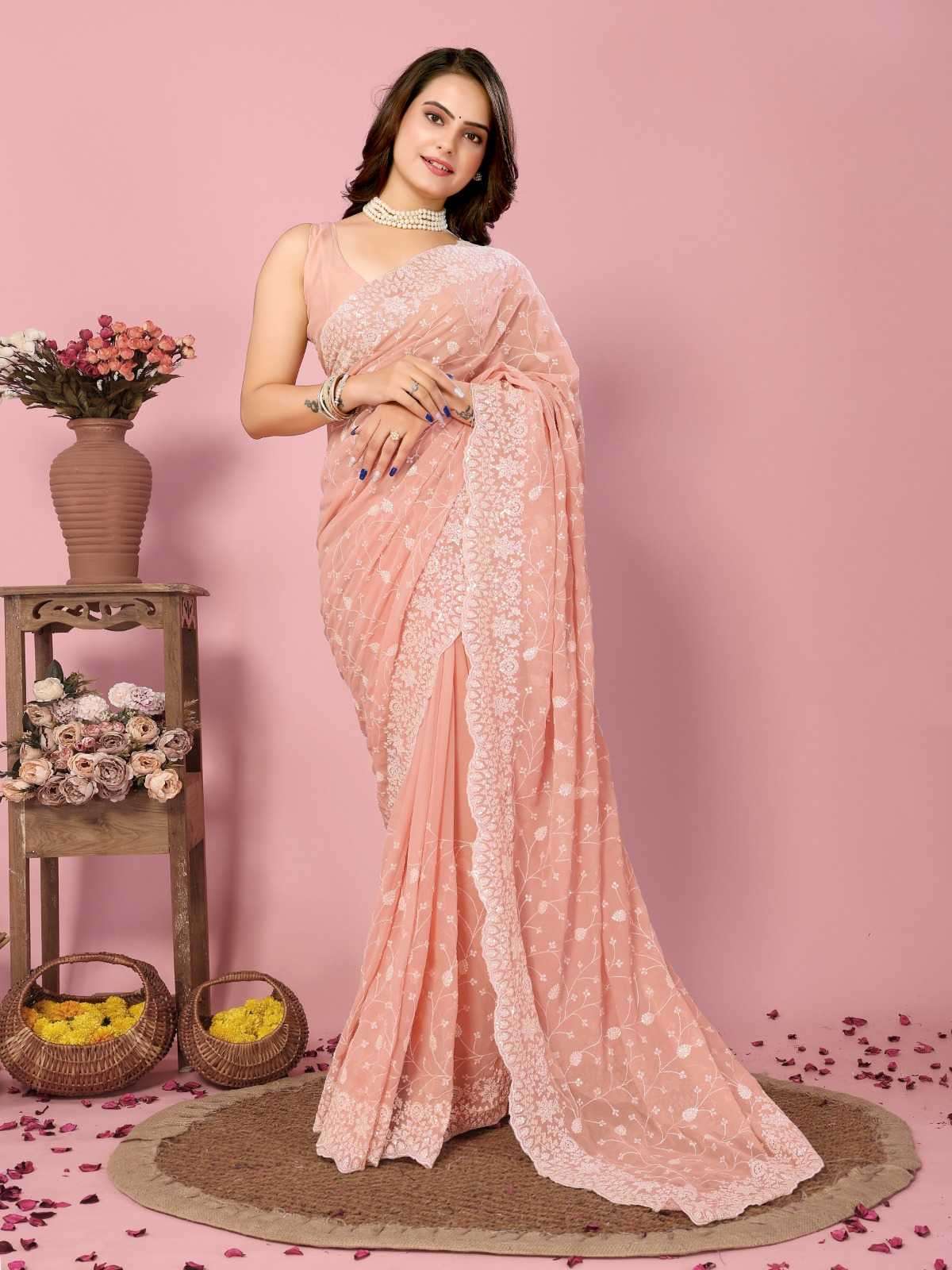 pr kilory new launch attractive design georgette saree exports