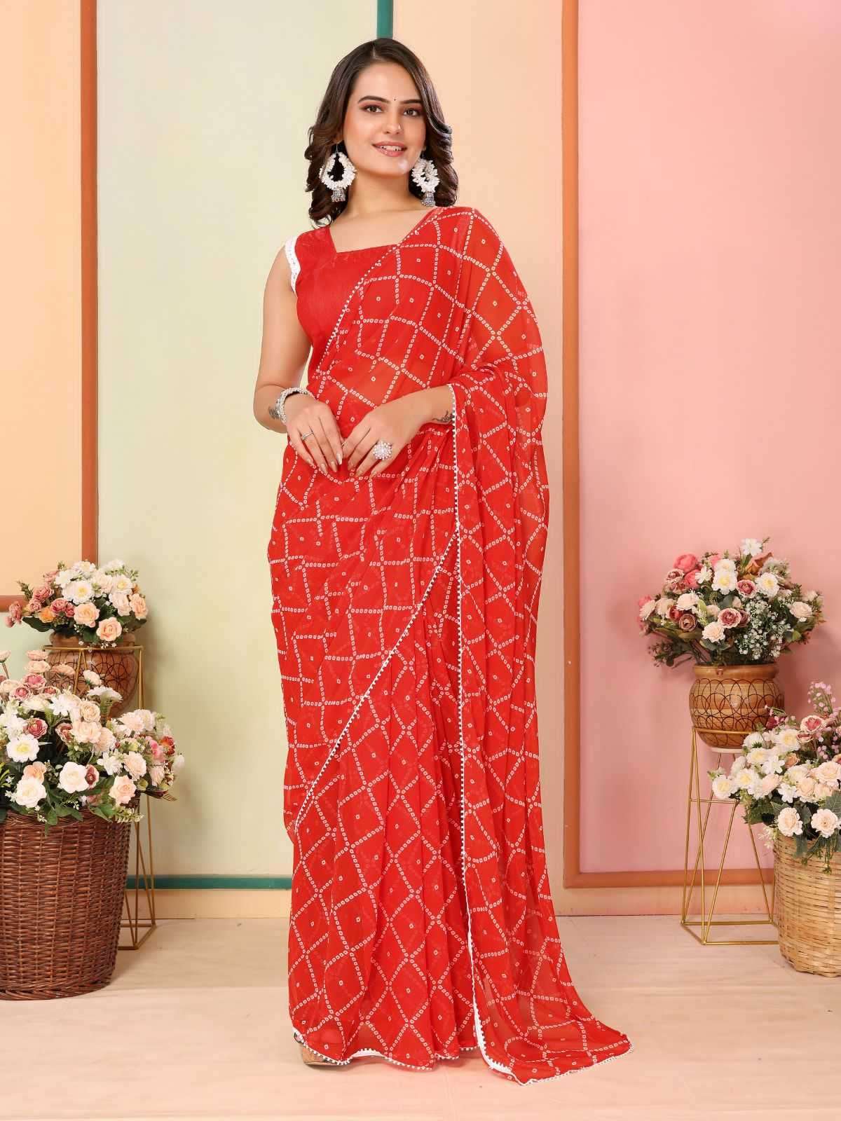 pr rakul vol 3 georgette elegant look stitch pleats size adjust belt one minute saree