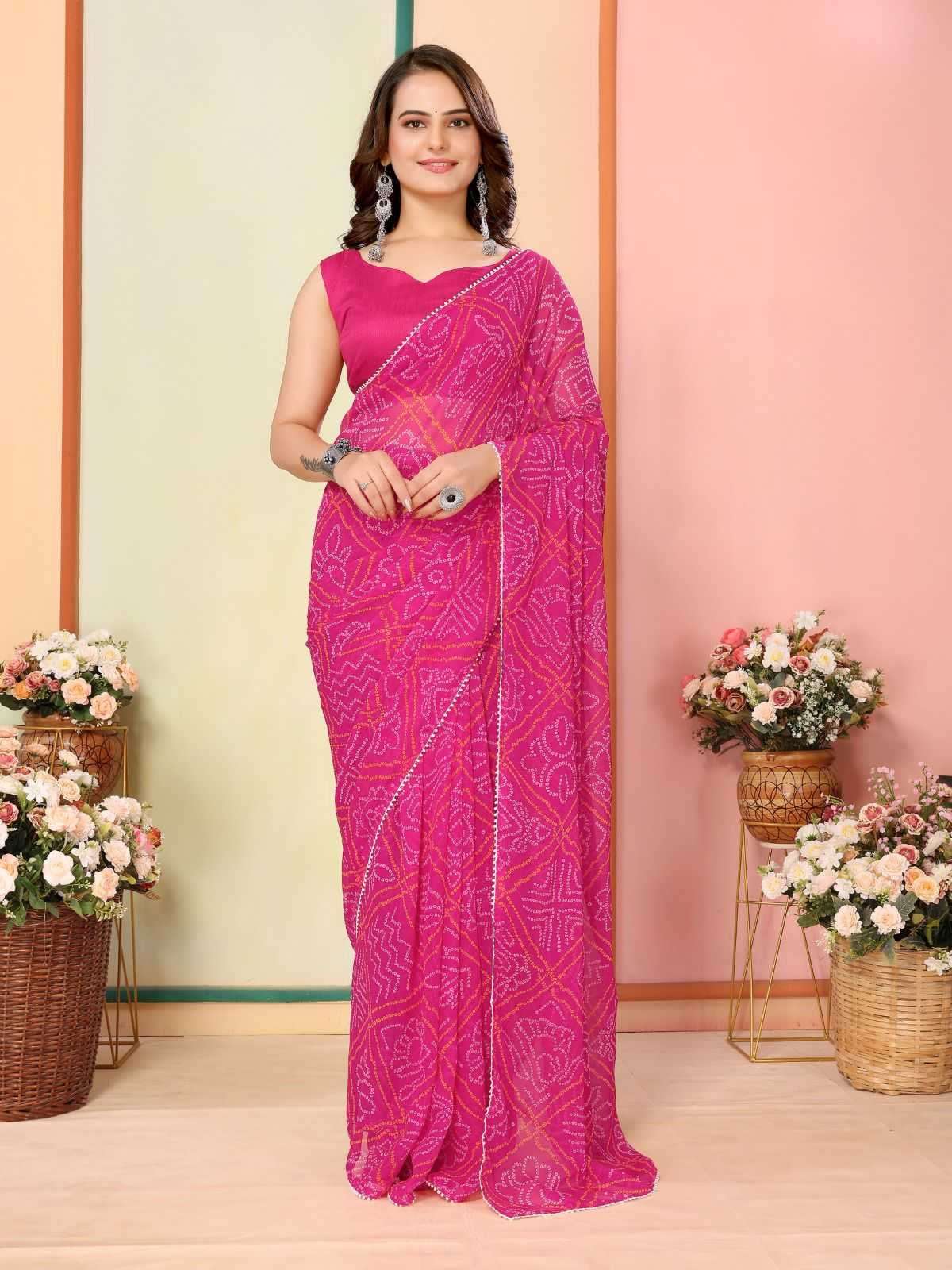 pr rakul vol 3 georgette elegant look stitch pleats size adjust belt one minute saree