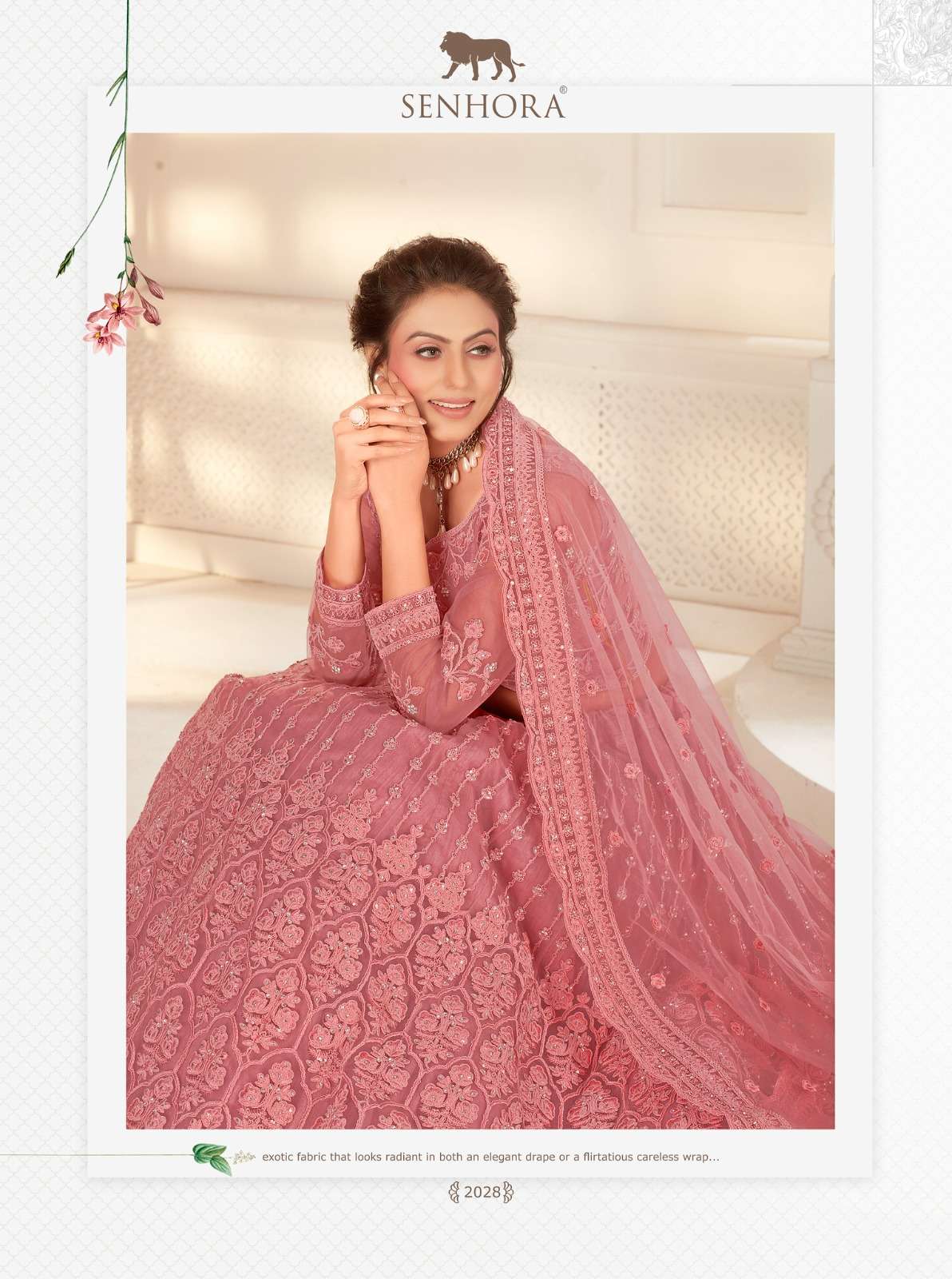 SENHORA designer Heavy Net With Fancy Dori Work lehenga