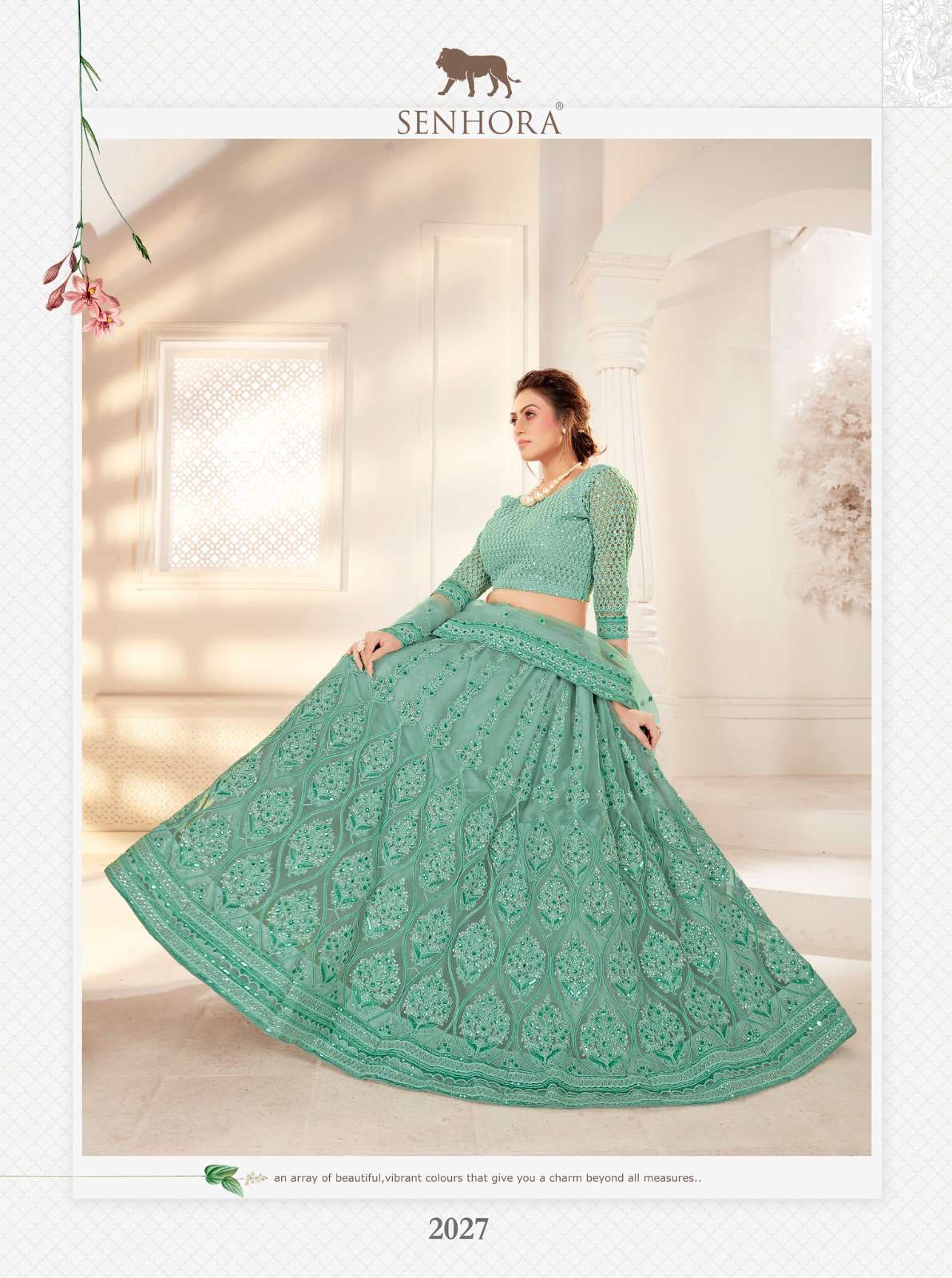SENHORA designer Heavy Net With Fancy Dori Work lehenga
