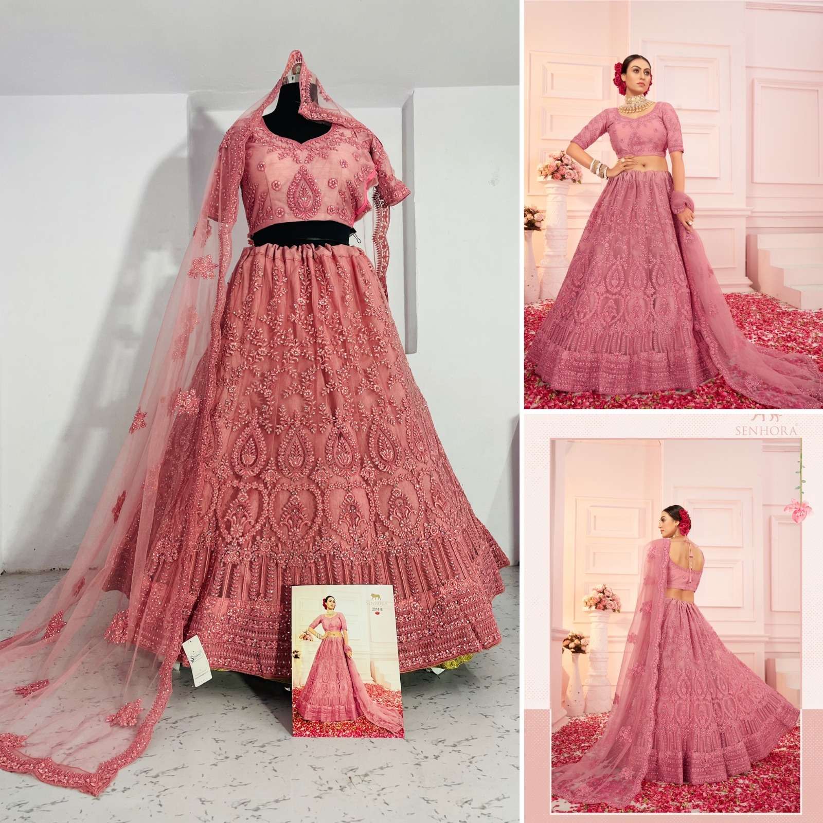 SENHORA designer Heavy Net With Fancy Dori Work lehenga