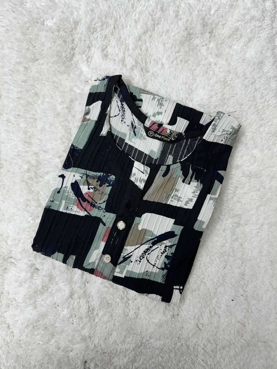 sk4u aose one piece Popcorn sugarcane kurti