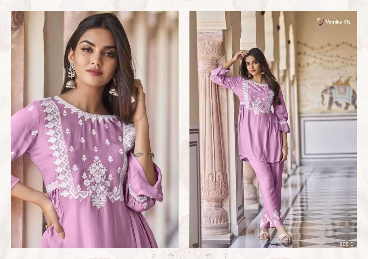 vamika nx vintage series 905 Heavy REYON co-ord sets
