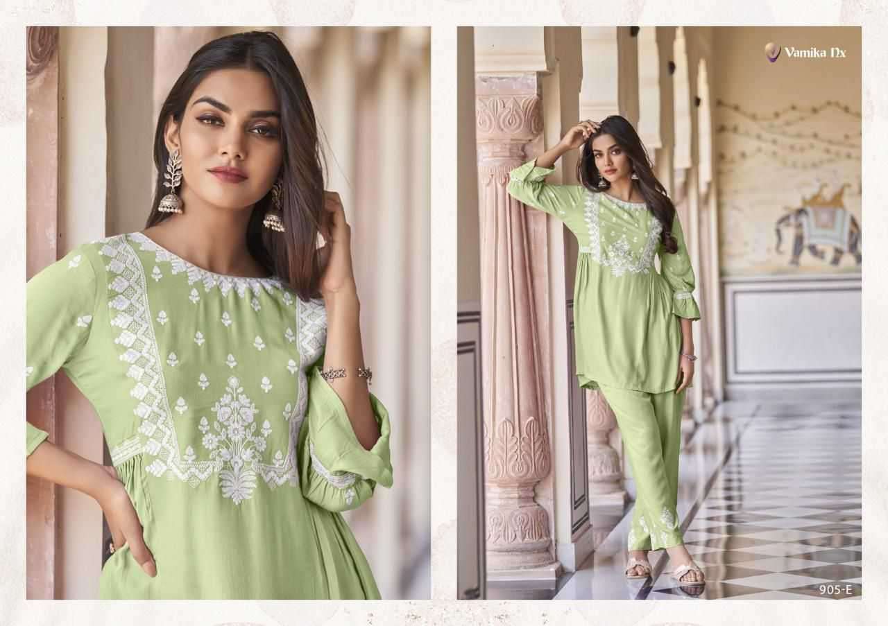 vamika nx vintage series 905 Heavy REYON co-ord sets